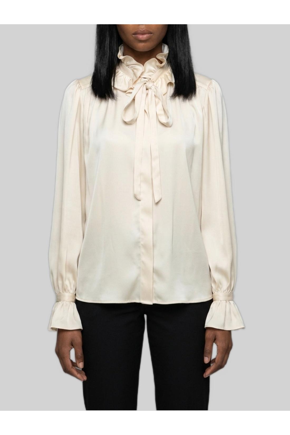 Sutton new york-OUTLET-SALE-Champagne ruffled shirt-ARCHIVIST