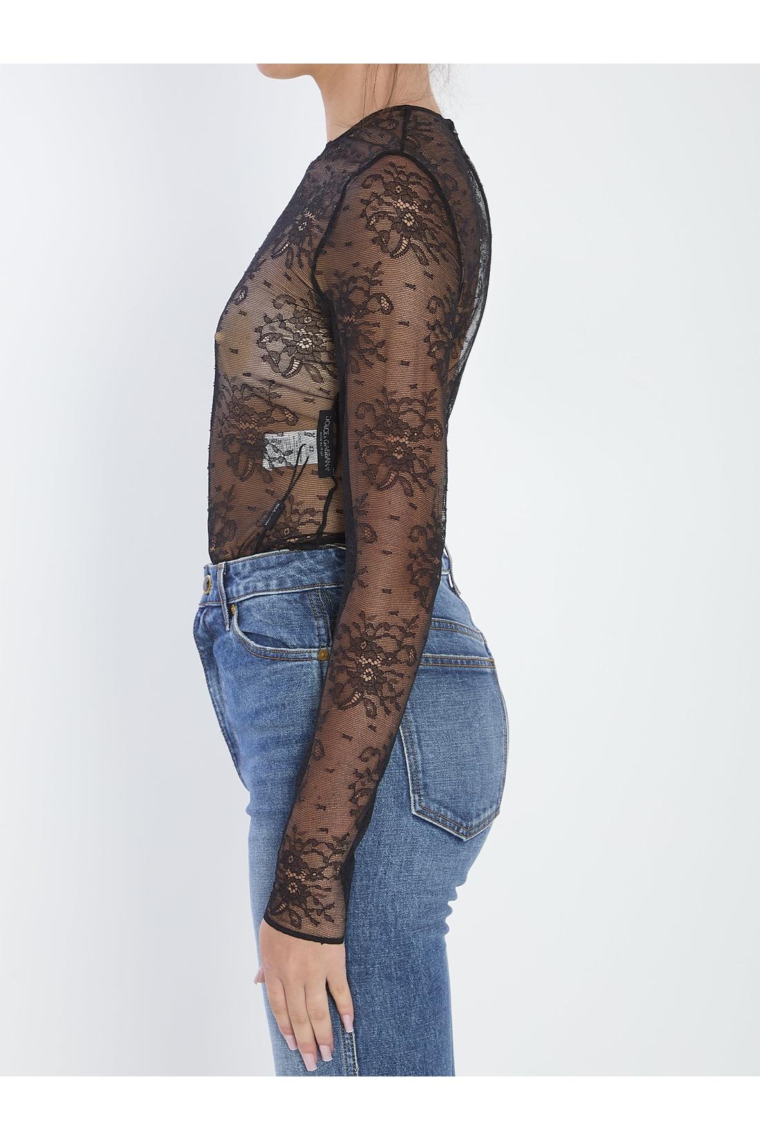 Dolce & Gabbana-OUTLET-SALE-Chantilly lace bodysuit-ARCHIVIST