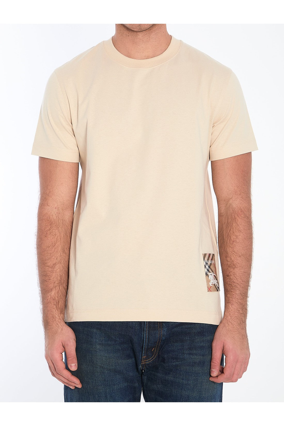 Burberry-OUTLET-SALE-Check appliqué t-shirt-ARCHIVIST