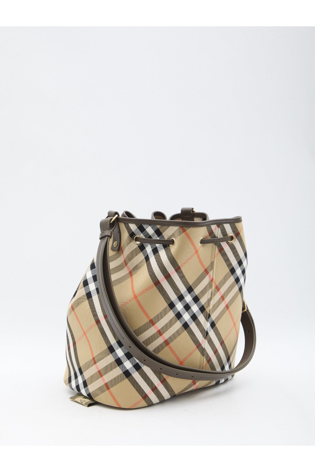 BURBERRY-OUTLET-SALE-Check bucket bag-ARCHIVIST