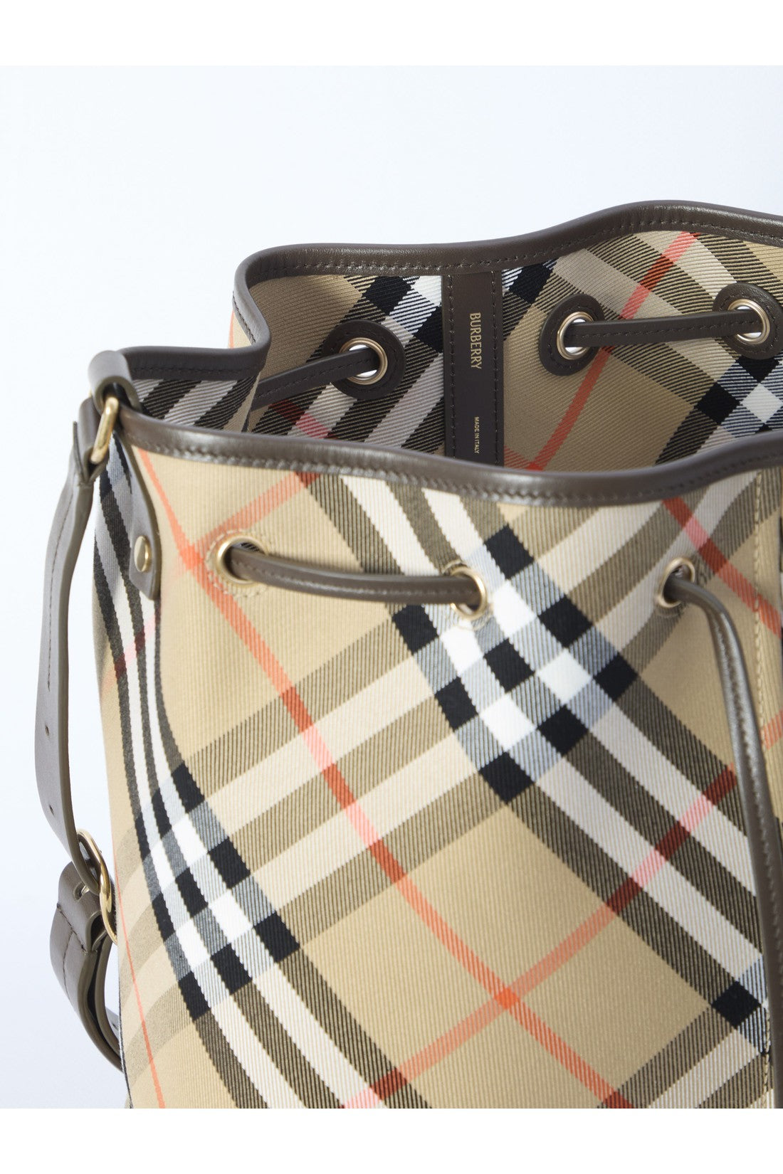 BURBERRY-OUTLET-SALE-Check bucket bag-ARCHIVIST