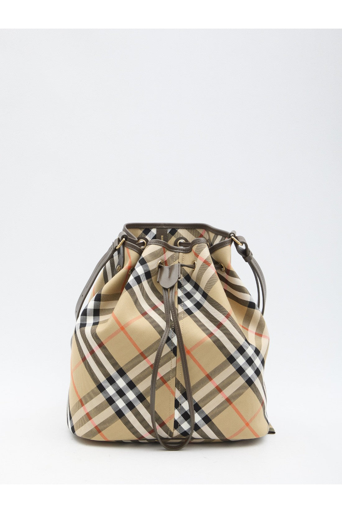 BURBERRY-OUTLET-SALE-Check bucket bag-ARCHIVIST