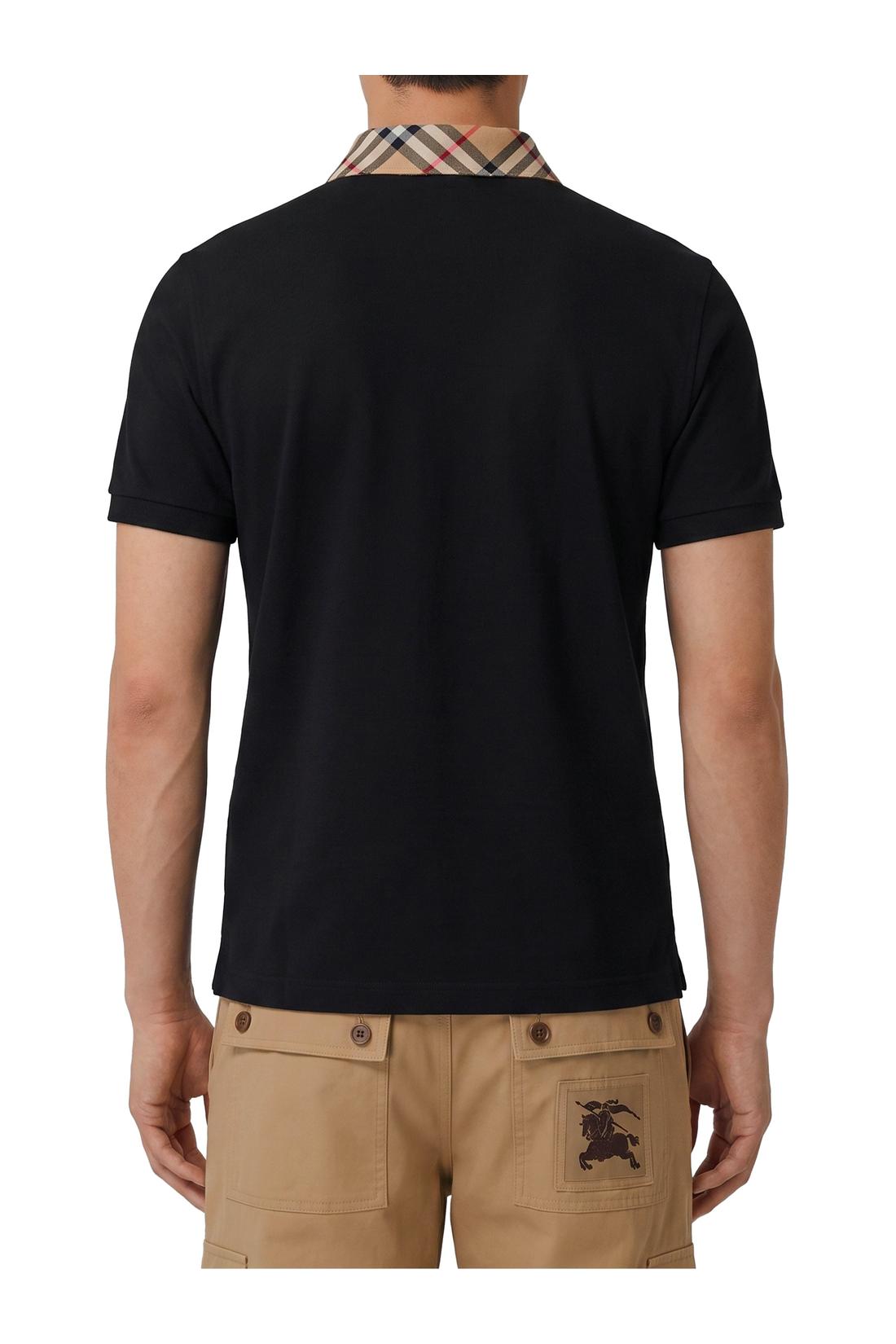 Burberry-OUTLET-SALE-Check-collar cotton polo shirt-ARCHIVIST