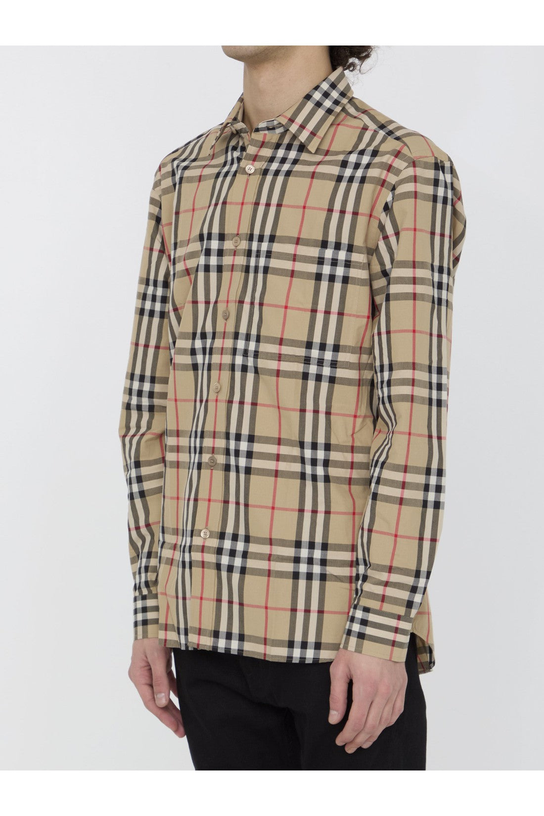 BURBERRY-OUTLET-SALE-Check cotton shirt-ARCHIVIST