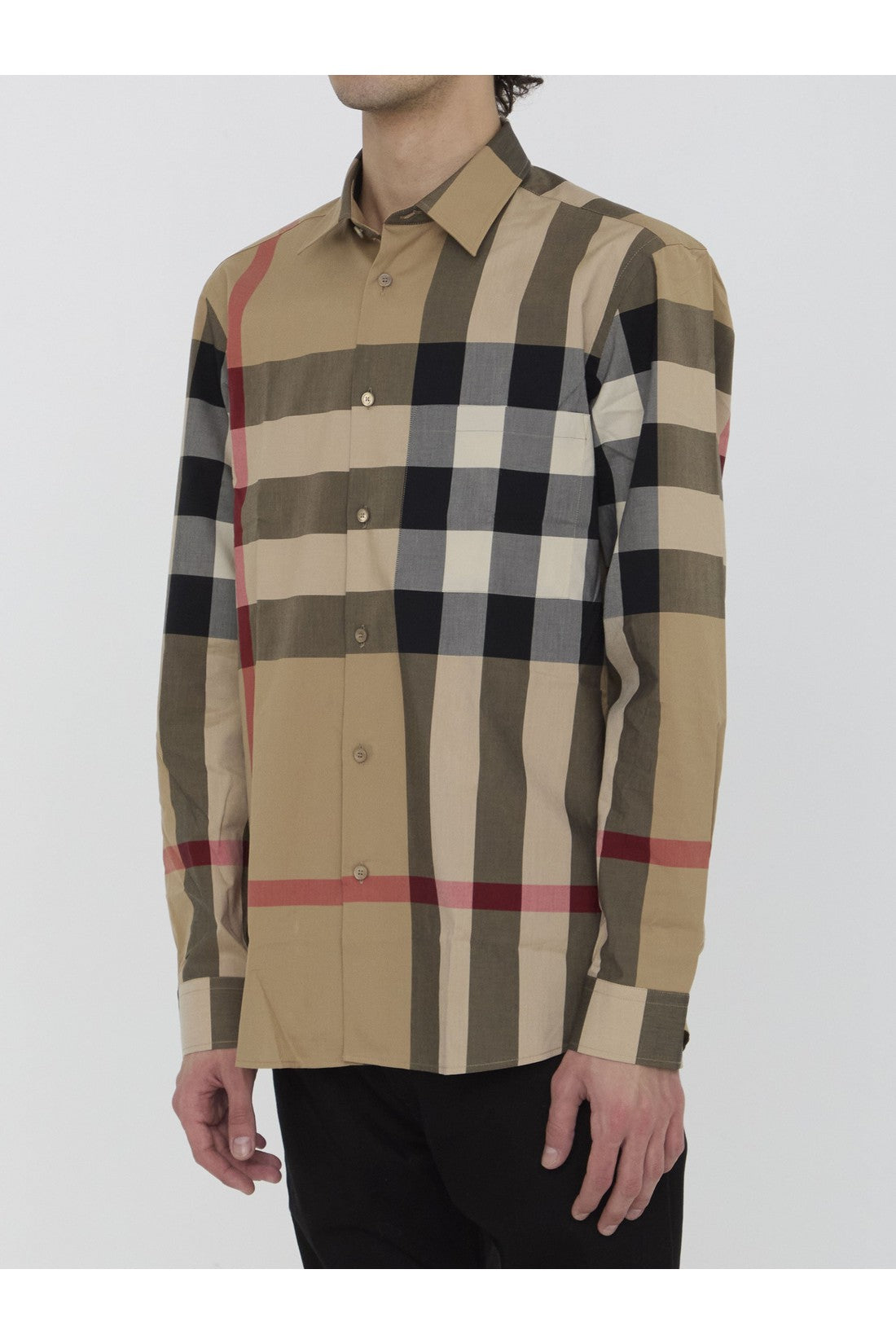 BURBERRY-OUTLET-SALE-Check cotton shirt-ARCHIVIST