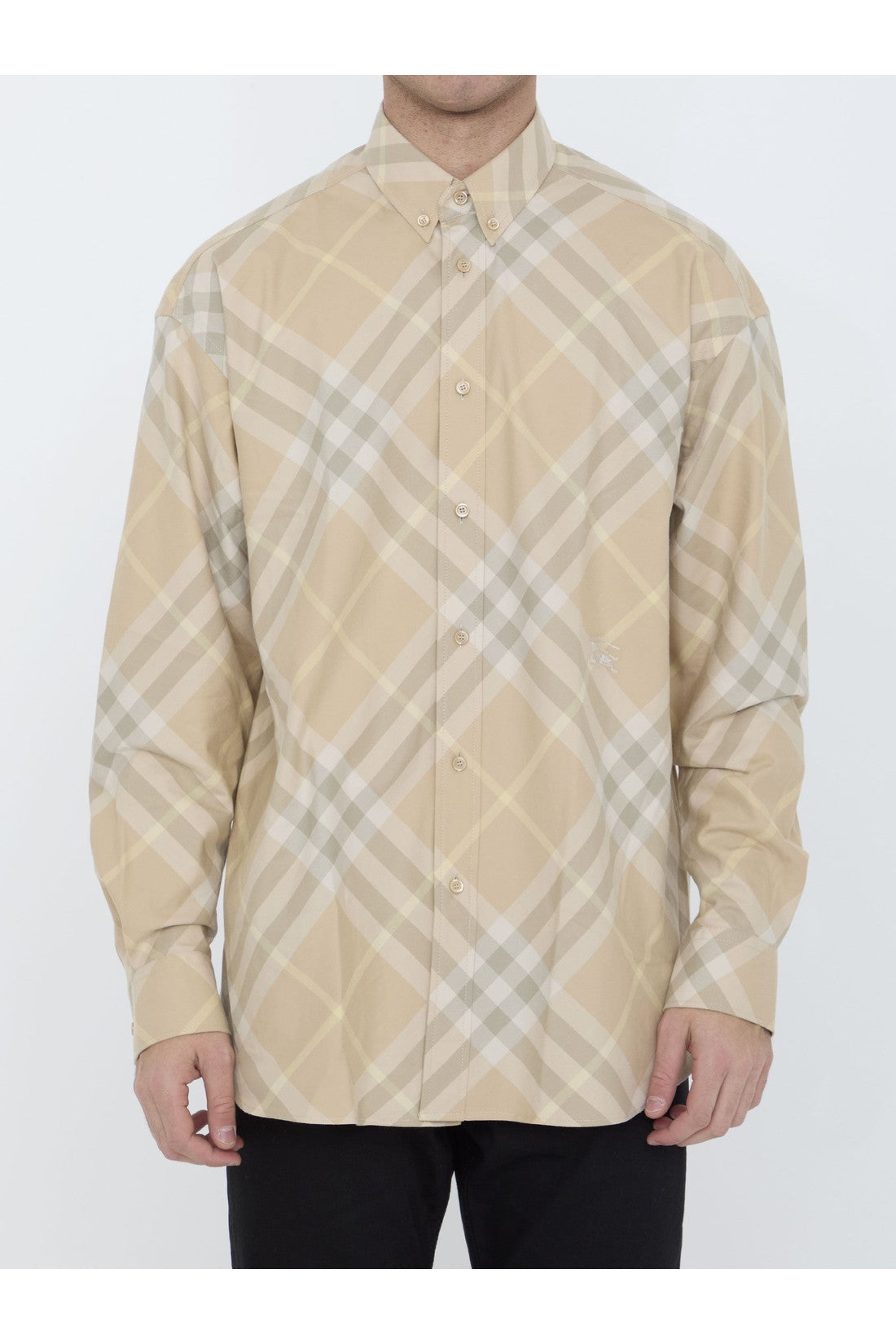 BURBERRY-OUTLET-SALE-Check cotton shirt-ARCHIVIST