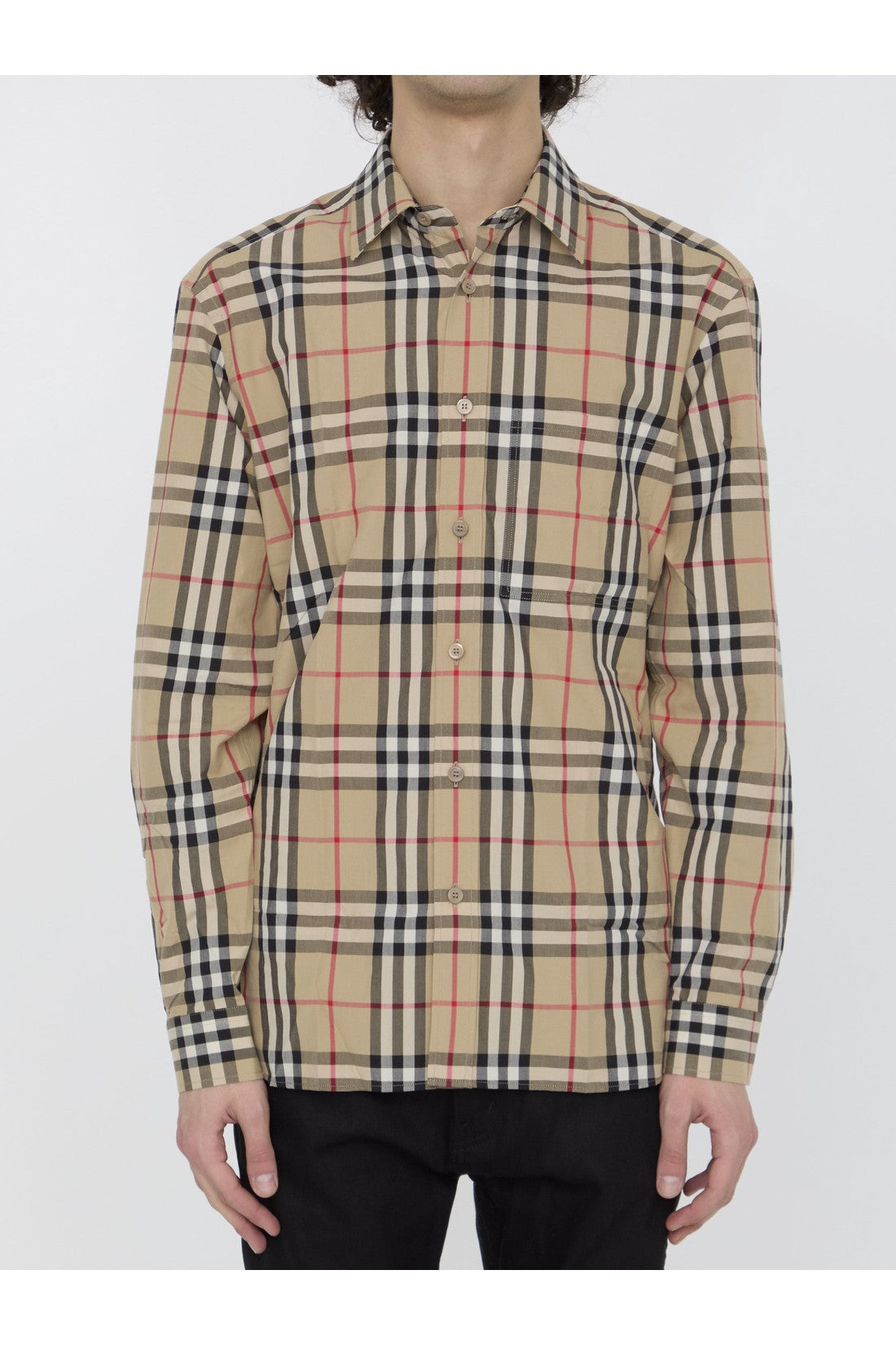 BURBERRY-OUTLET-SALE-Check cotton shirt-ARCHIVIST