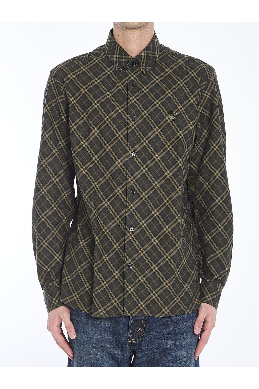 BURBERRY-OUTLET-SALE-Check cotton shirt-ARCHIVIST