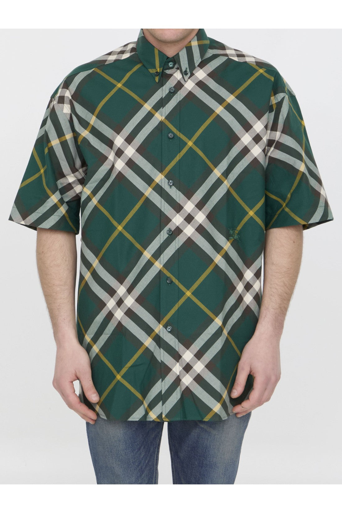 BURBERRY-OUTLET-SALE-Check cotton shirt-ARCHIVIST