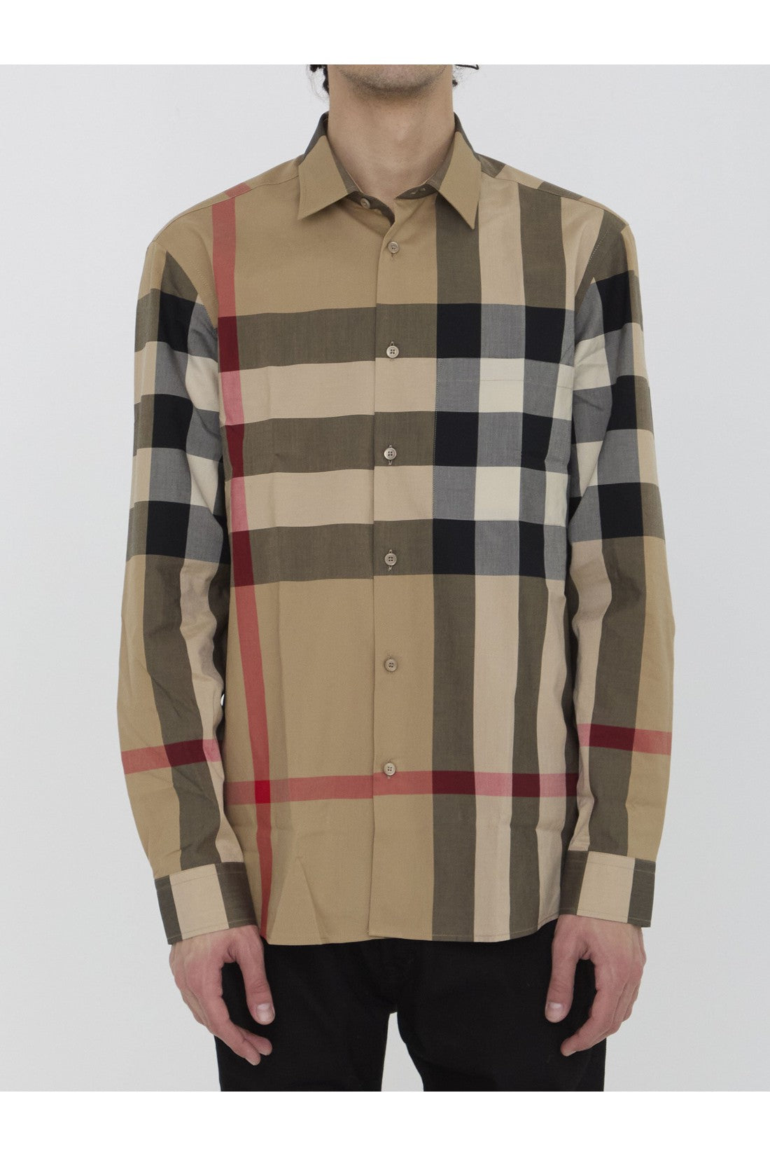 BURBERRY-OUTLET-SALE-Check cotton shirt-ARCHIVIST