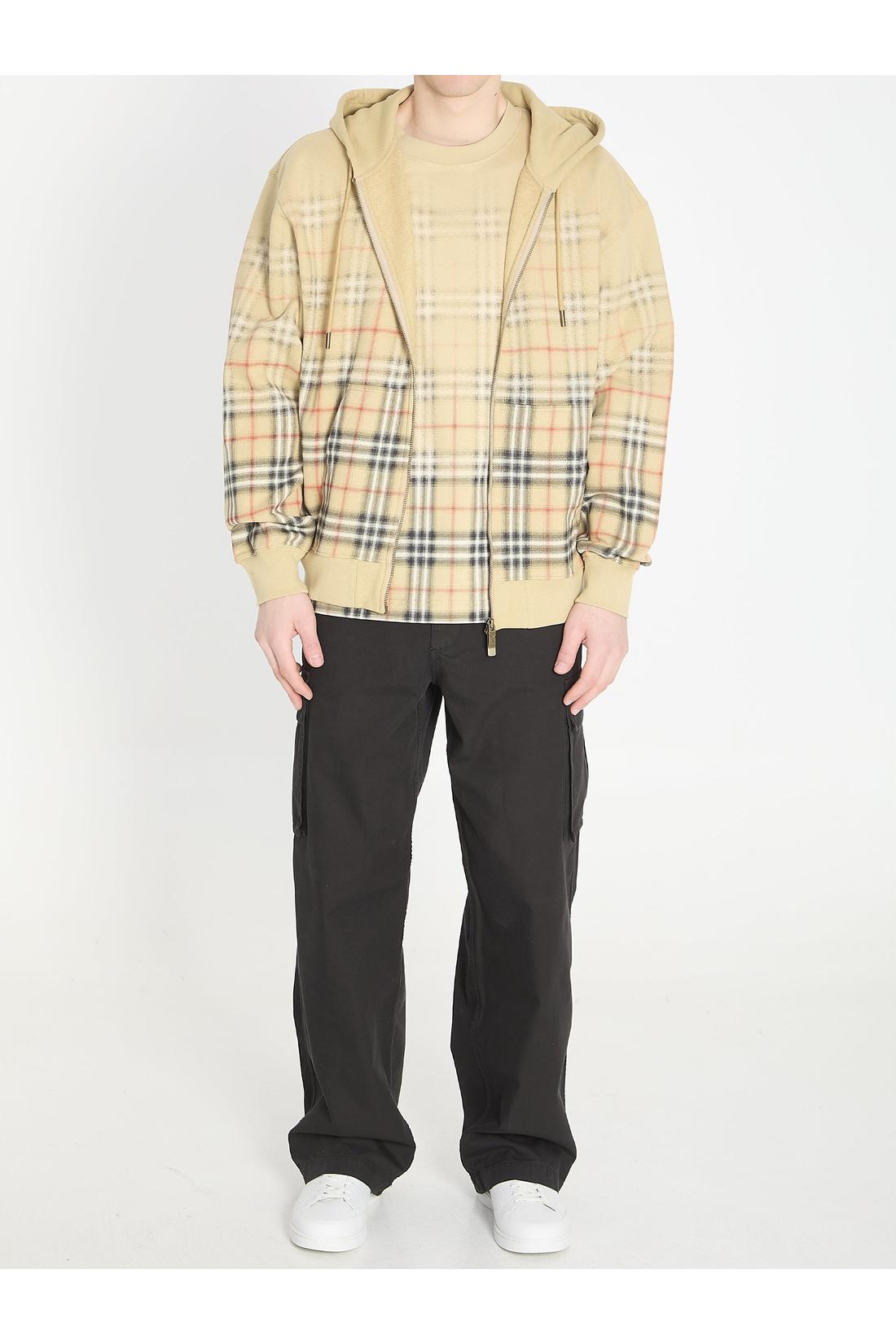 Burberry-OUTLET-SALE-Check fade cotton hoodie-ARCHIVIST