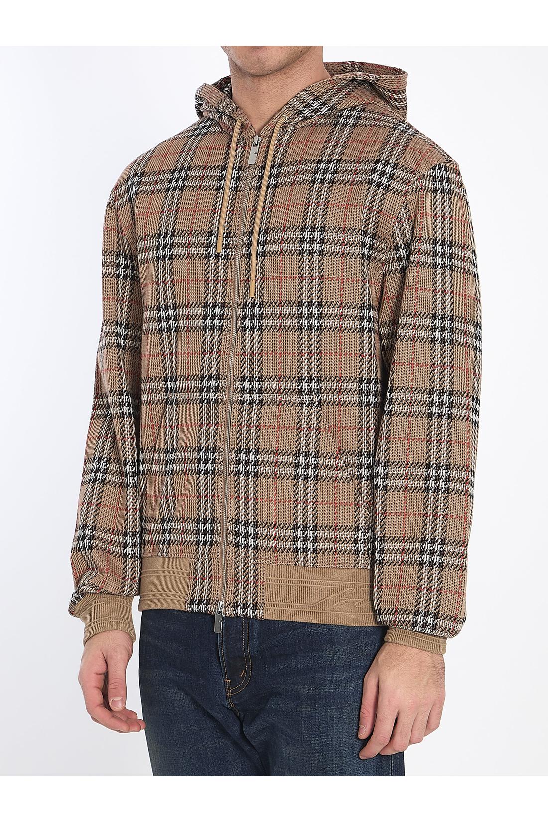 Burberry-OUTLET-SALE-Check jacquard hoodie-ARCHIVIST