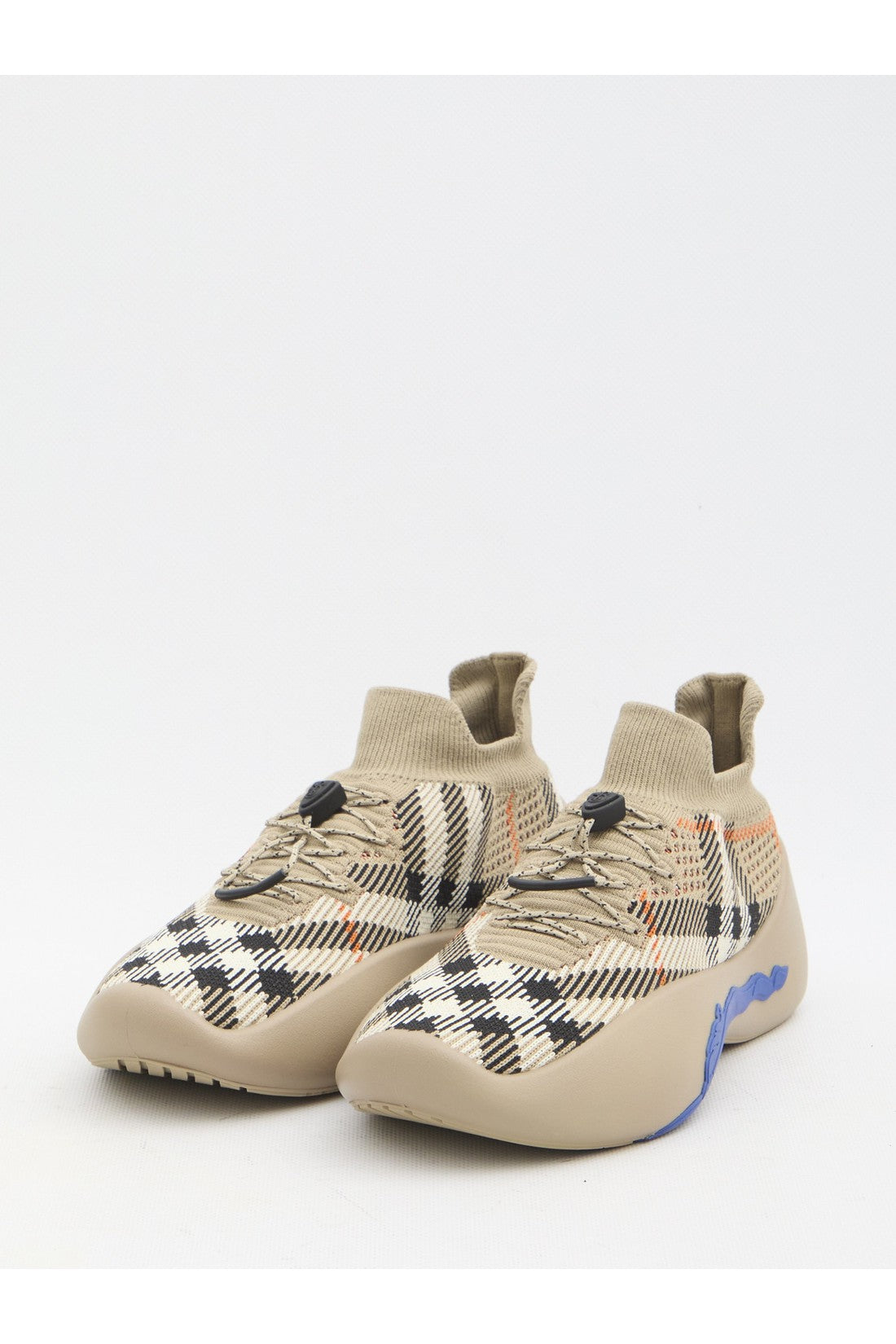 BURBERRY-OUTLET-SALE-Check knit Neptune sneakers-ARCHIVIST