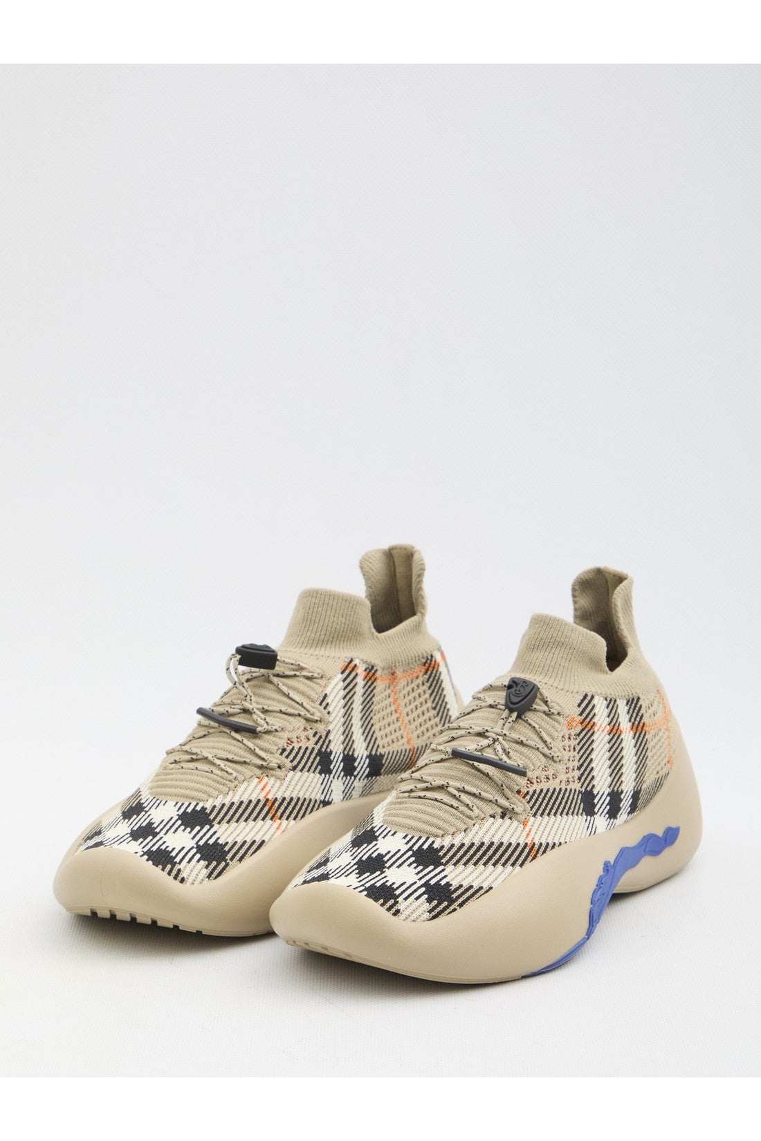 BURBERRY-OUTLET-SALE-Check knit Neptune sneakers-ARCHIVIST