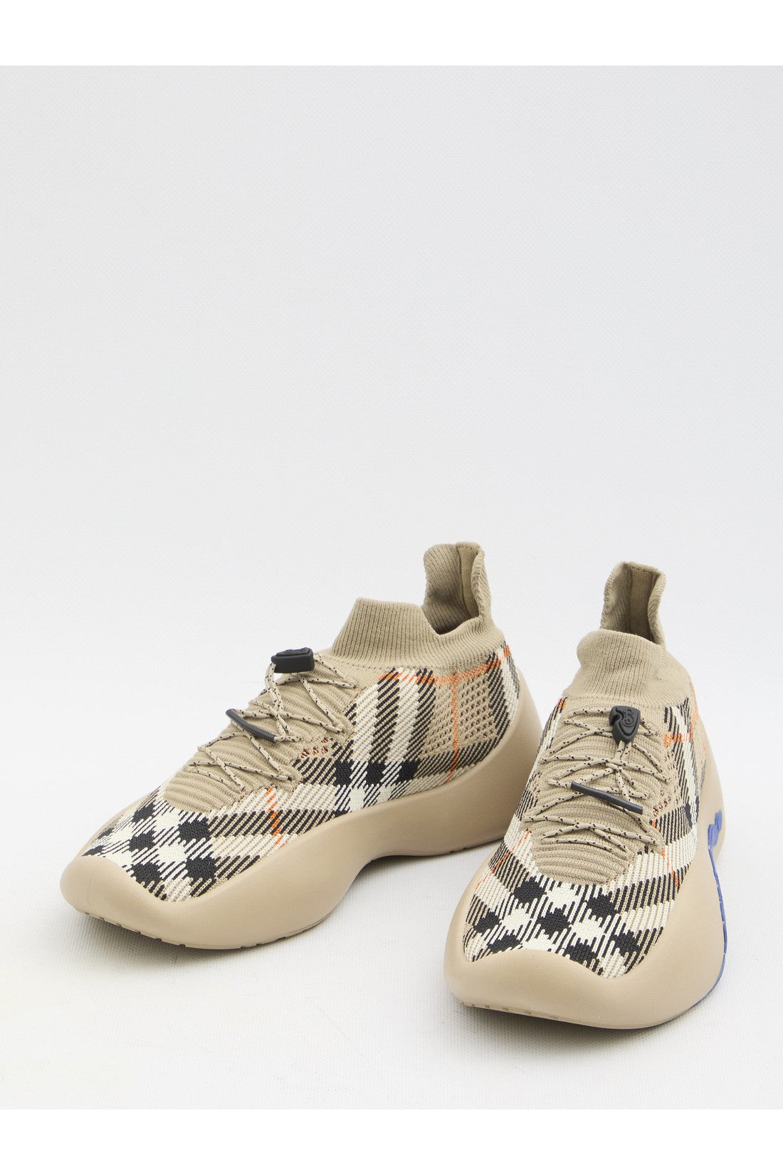 BURBERRY-OUTLET-SALE-Check knit Neptune sneakers-ARCHIVIST