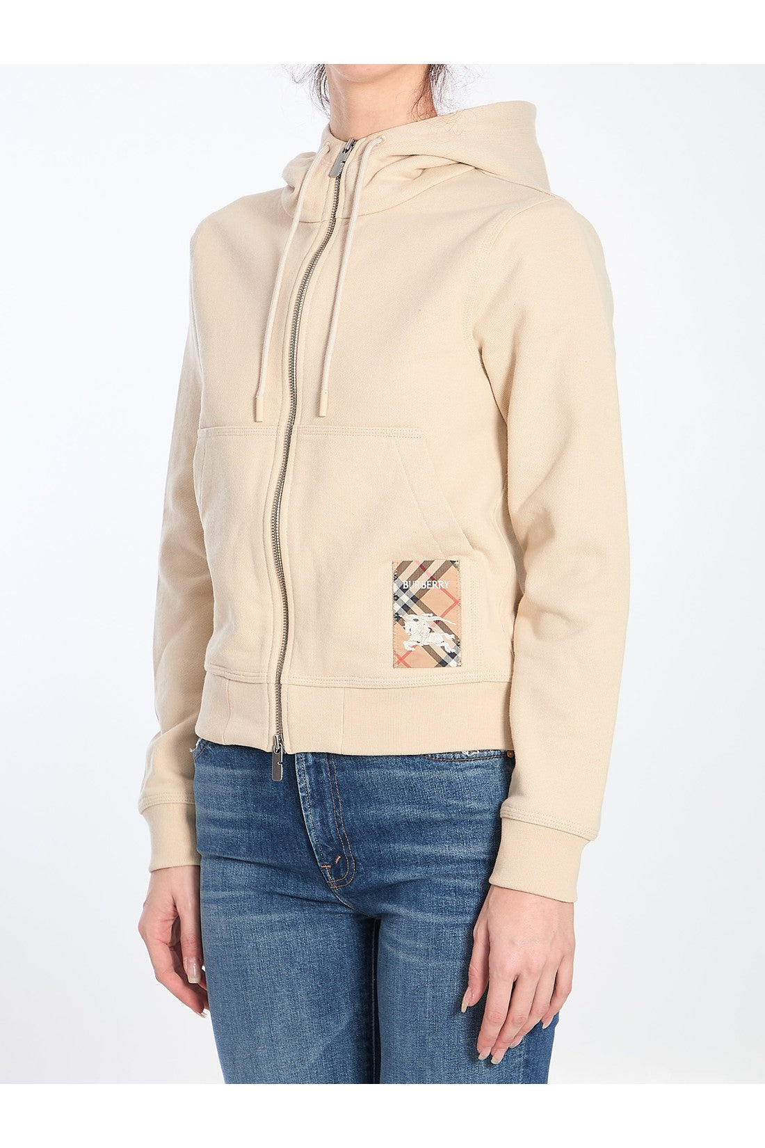 Burberry-OUTLET-SALE-Check label hoodie-ARCHIVIST