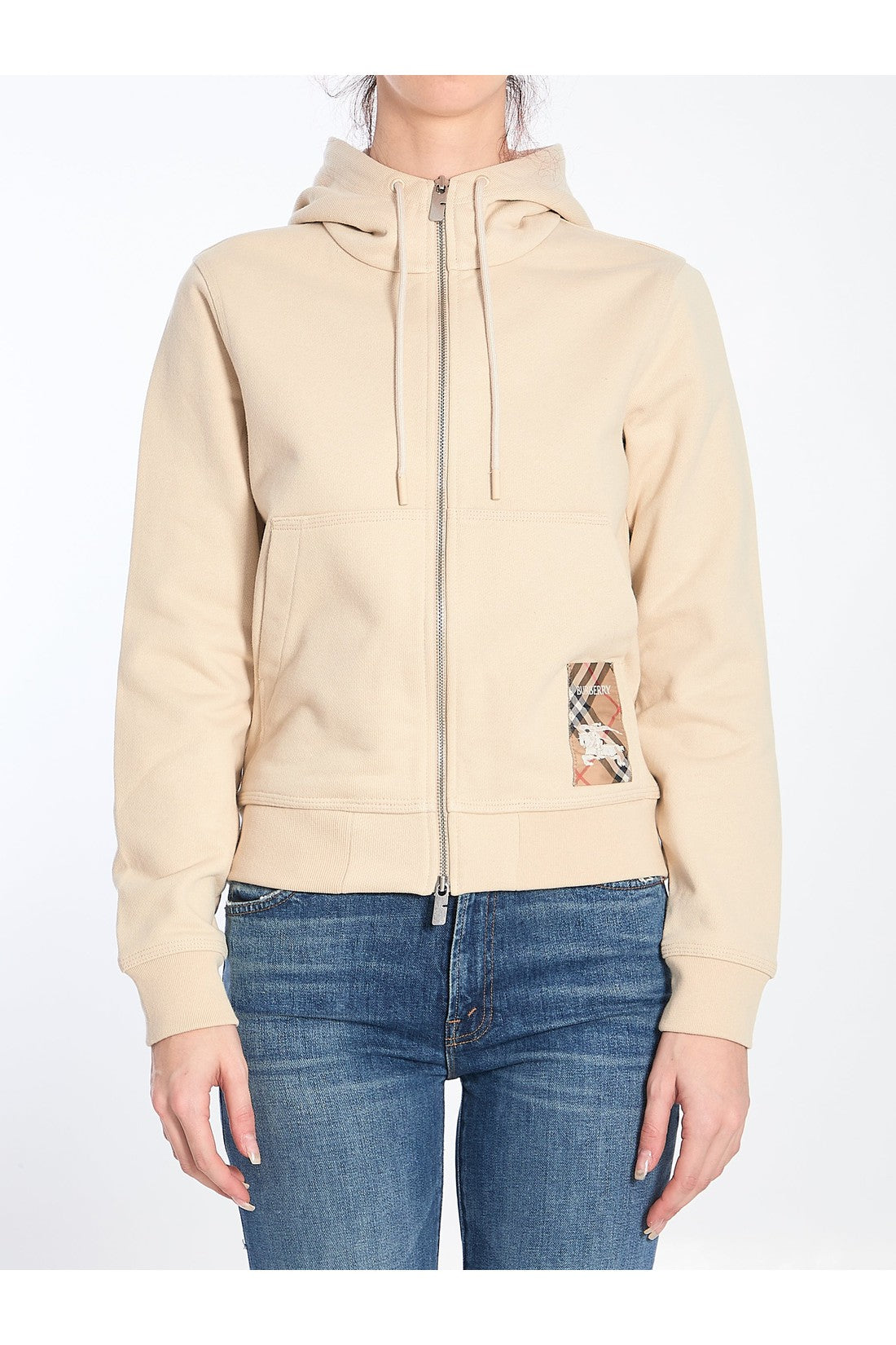 Burberry-OUTLET-SALE-Check label hoodie-ARCHIVIST