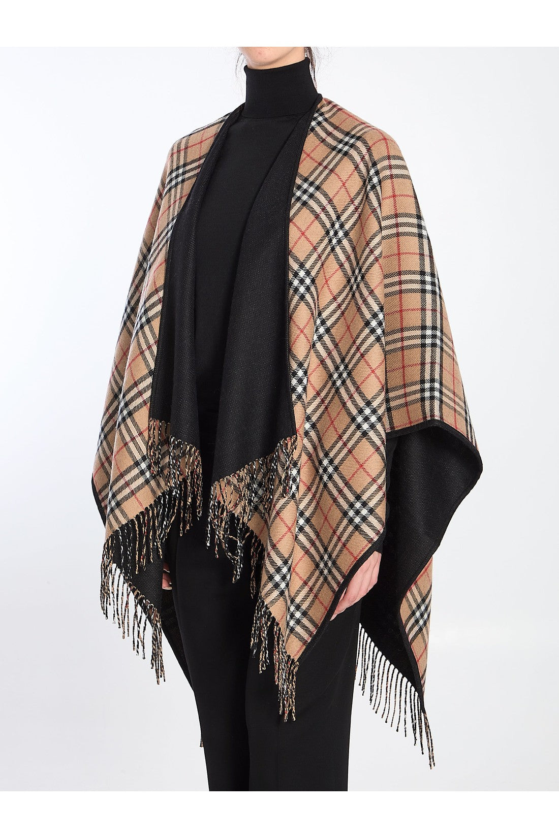 Burberry-OUTLET-SALE-Check reversible cape-ARCHIVIST