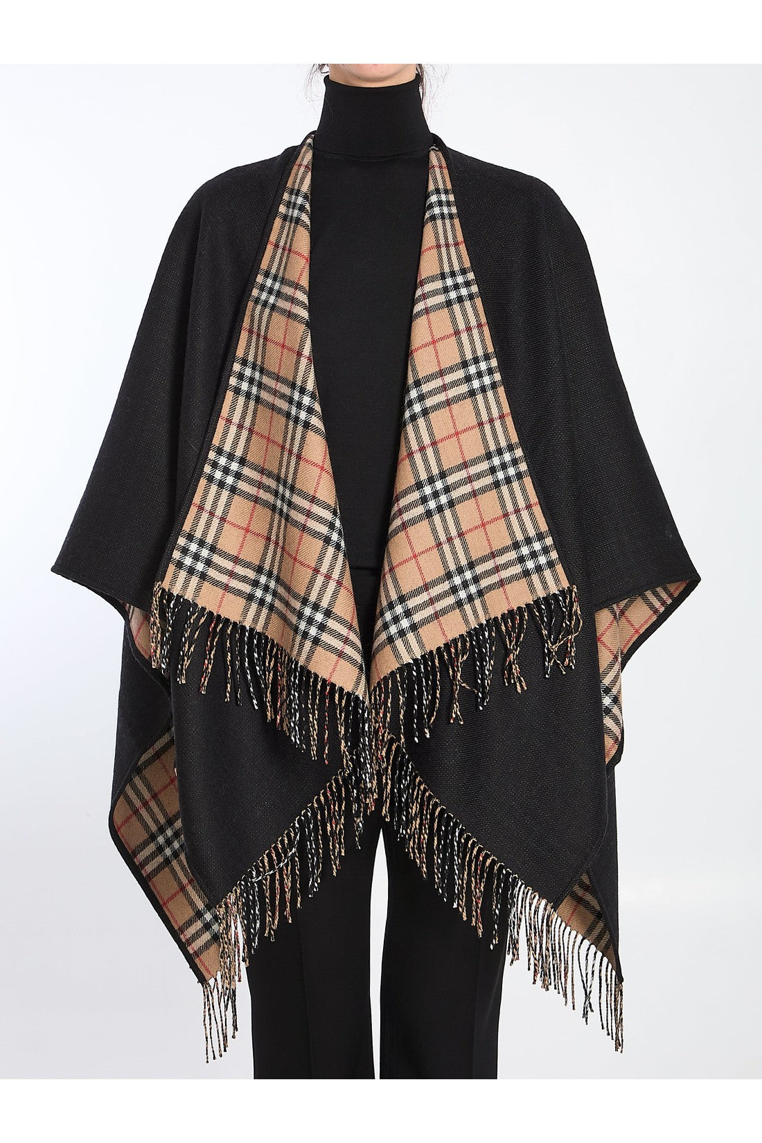 Burberry-OUTLET-SALE-Check reversible cape-ARCHIVIST