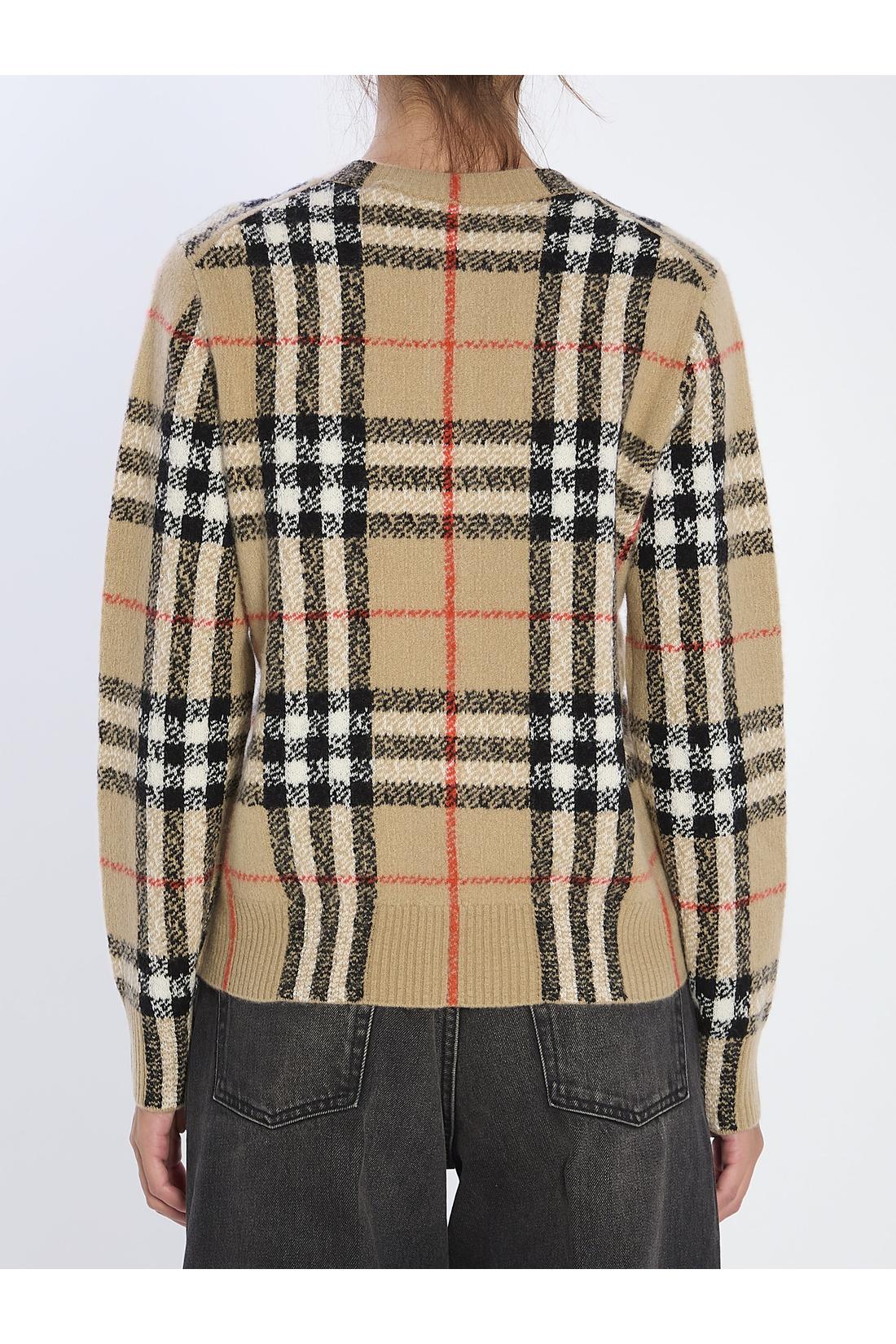 Burberry-OUTLET-SALE-Check wool and cashmere cardigan-ARCHIVIST