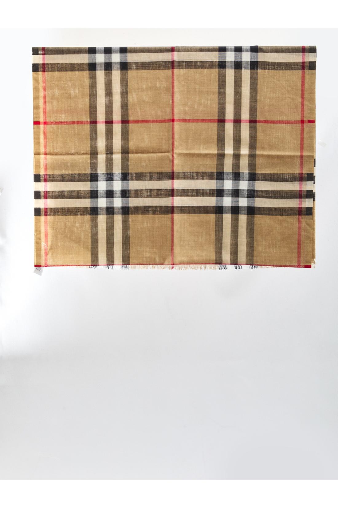 Burberry-OUTLET-SALE-Check wool and silk scarf-ARCHIVIST