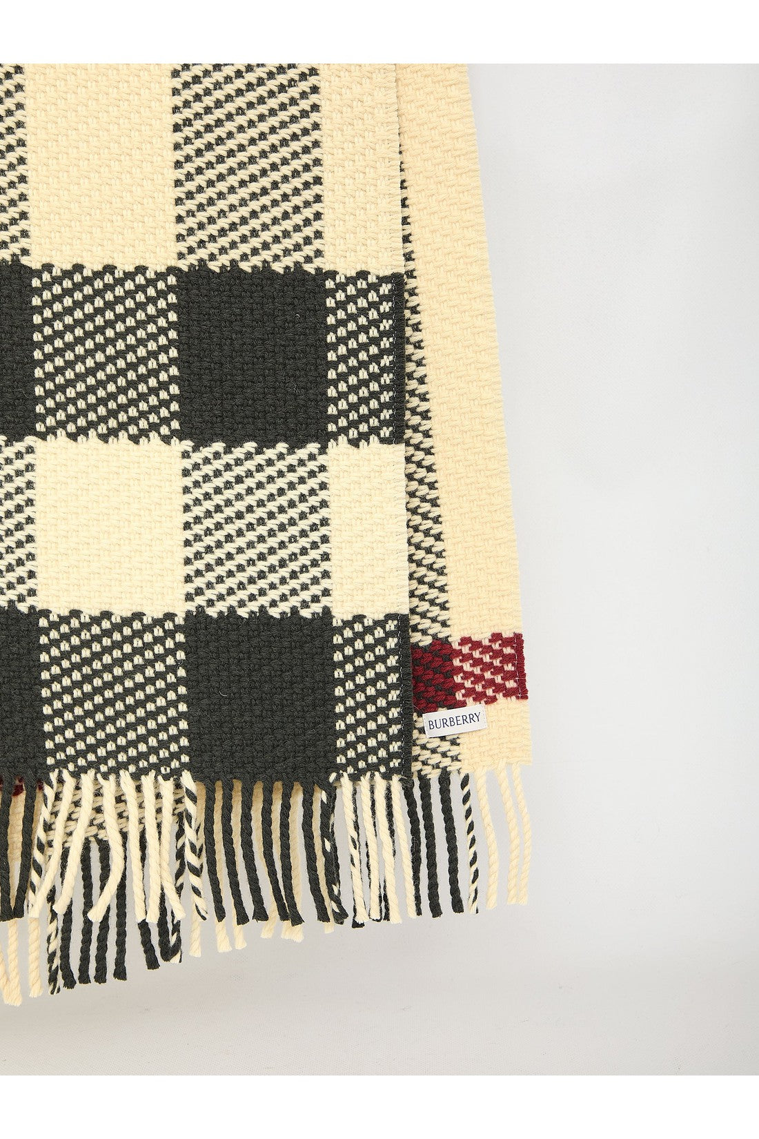 BURBERRY-OUTLET-SALE-Check wool scarf-ARCHIVIST