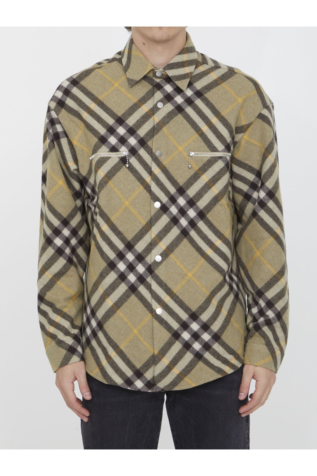 Burberry-OUTLET-SALE-Check wool shirt-ARCHIVIST