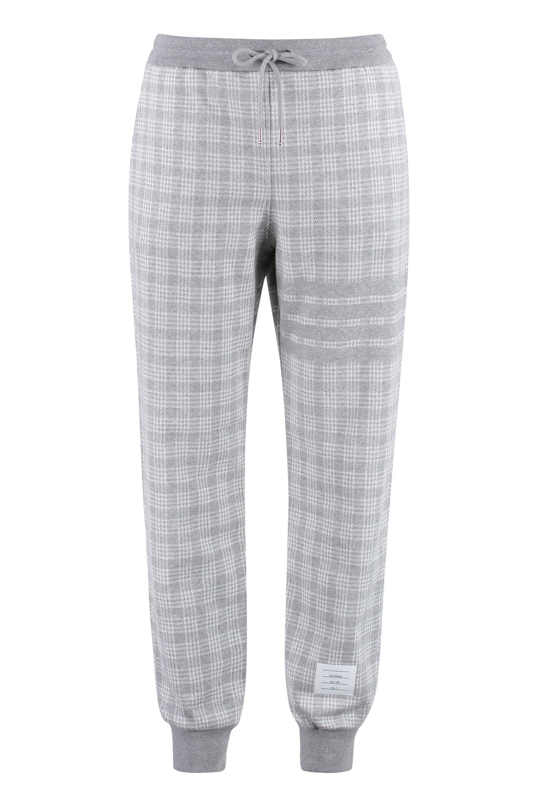 Thom Browne-OUTLET-SALE-Checked cotton track-pants-ARCHIVIST