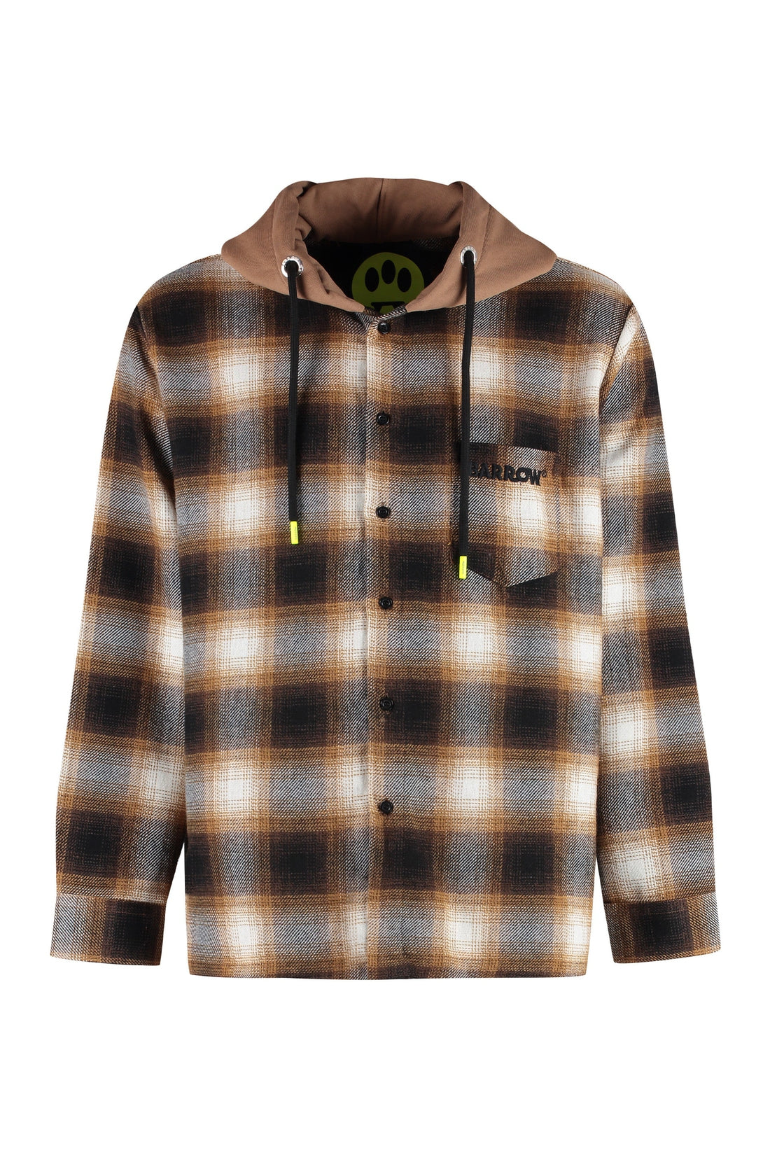 Barrow-OUTLET-SALE-Checked shirt with jersey hood-ARCHIVIST