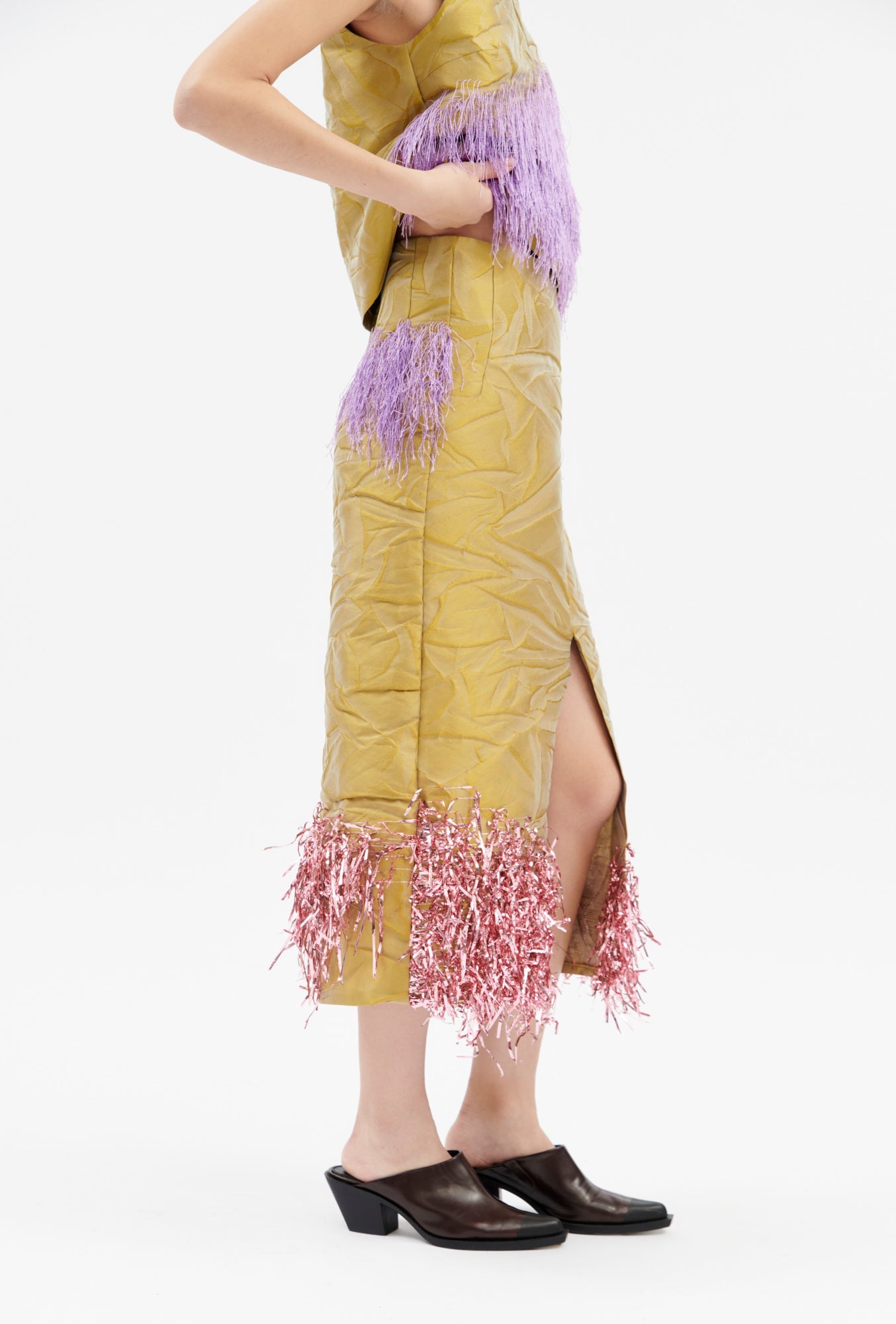 Odeeh-Cheerleader Jacquard Rock, Citrine-Kleider & Röcke-Black-Deal-Outlet-by-ARCHIVIST