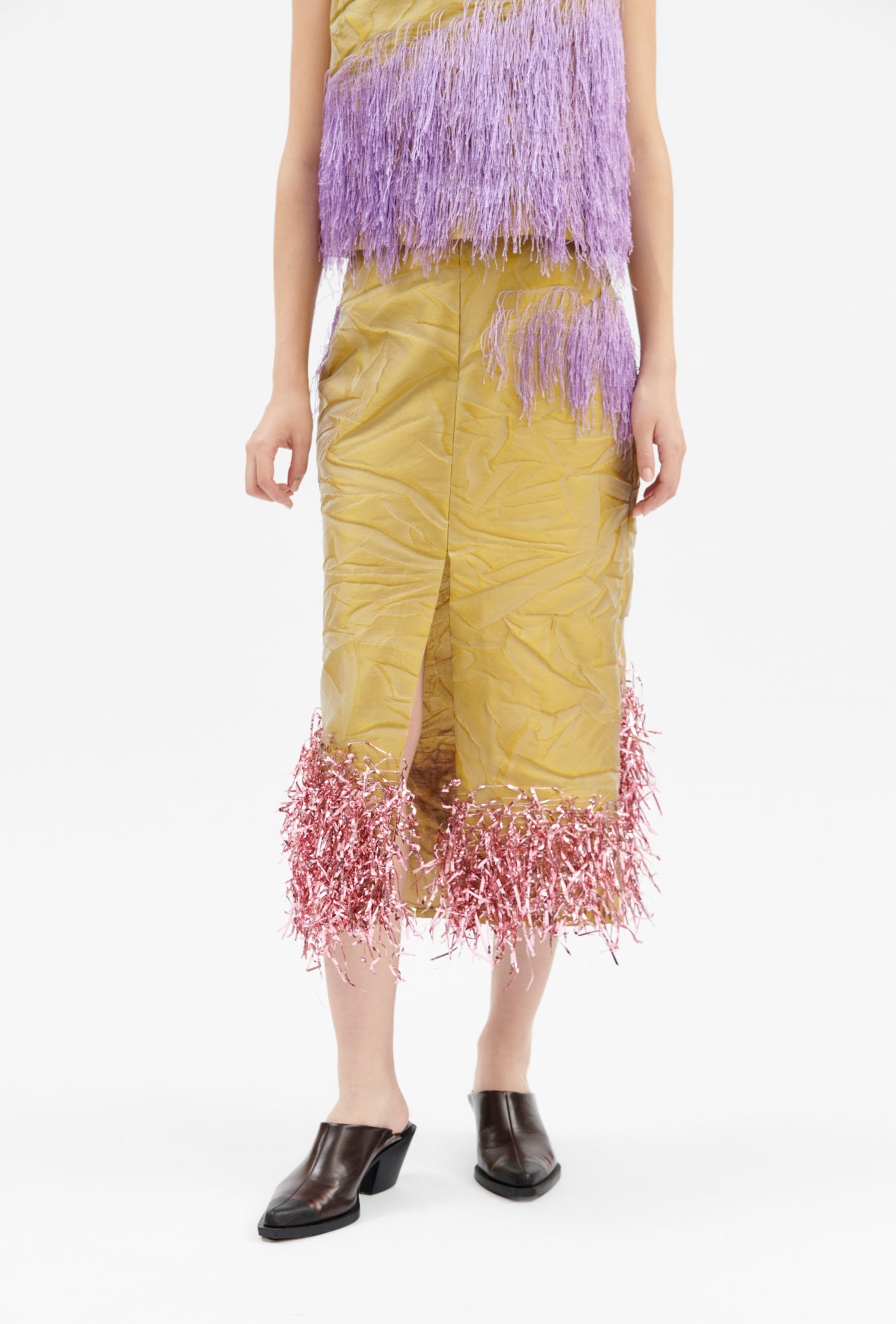 Odeeh-Cheerleader Jacquard Rock, Citrine-Kleider & Röcke-Black-Deal-Outlet-by-ARCHIVIST