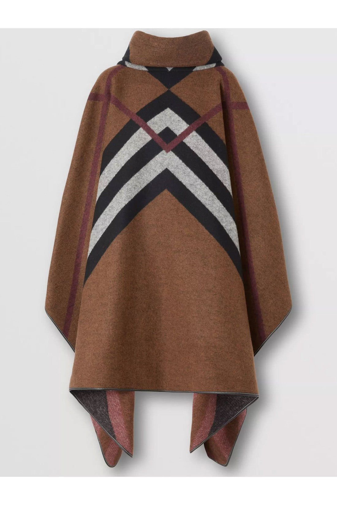 BURBERRY-OUTLET-SALE-Chevron Check poncho-ARCHIVIST