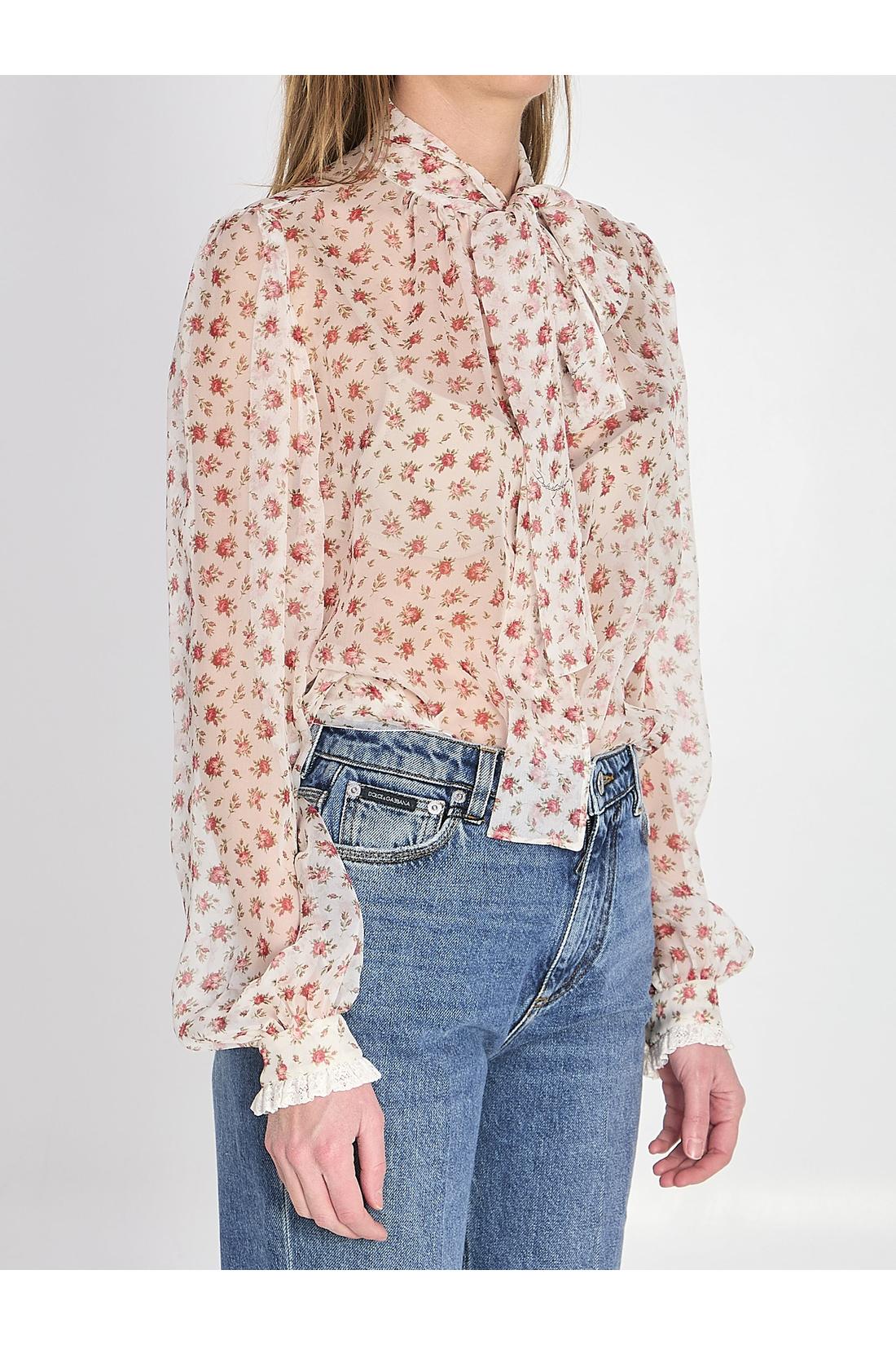 Dolce & Gabbana-OUTLET-SALE-Chiffon top-ARCHIVIST