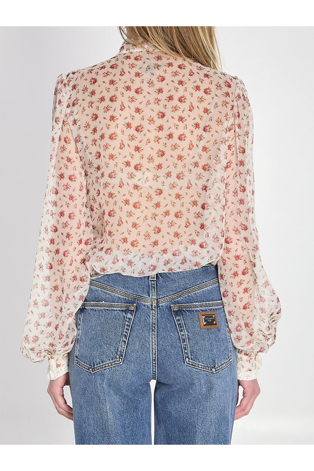 Dolce & Gabbana-OUTLET-SALE-Chiffon top-ARCHIVIST