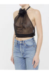 DOLCE&GABBANA-OUTLET-SALE-Chiffon top with flower-ARCHIVIST