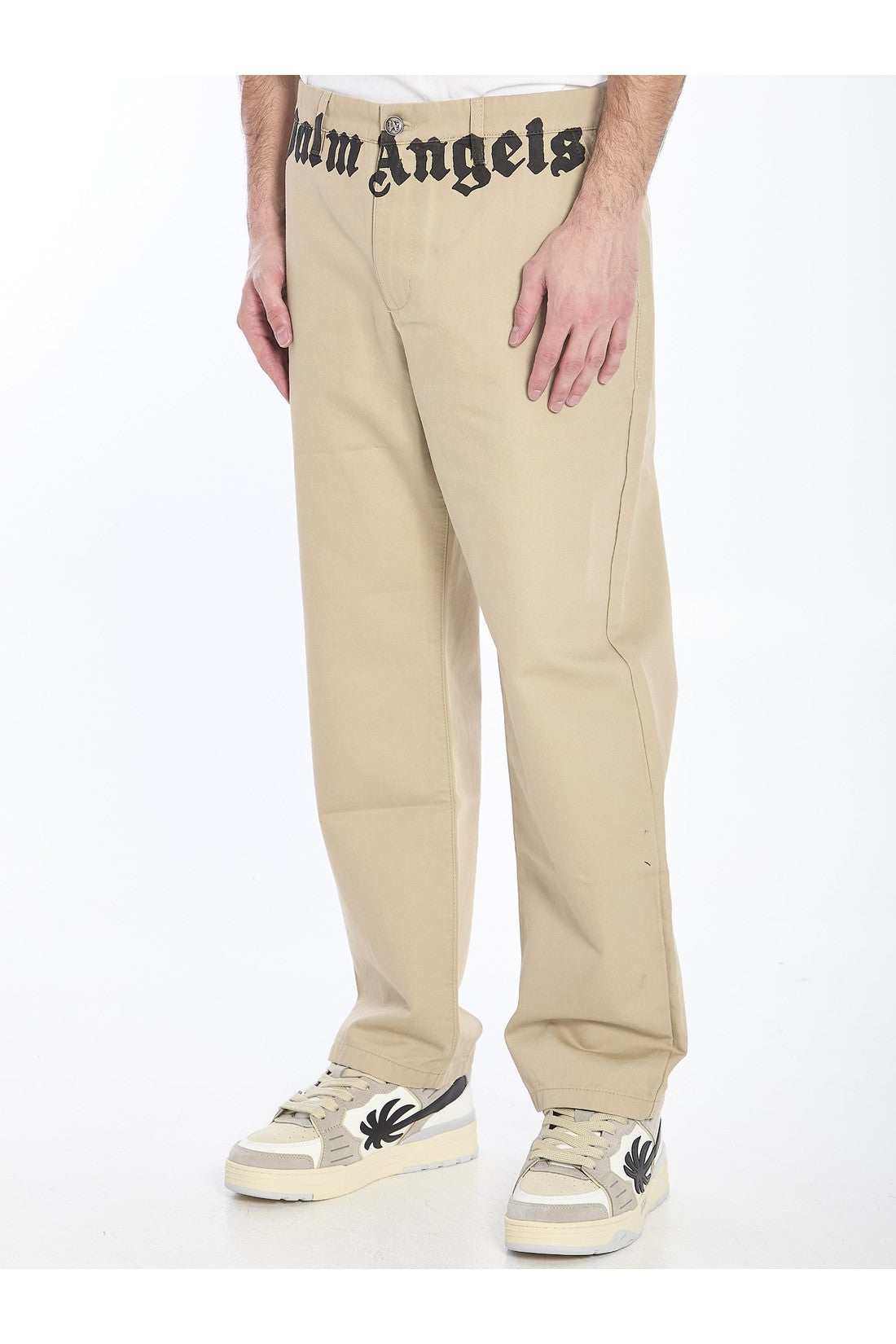 PALM ANGELS-OUTLET-SALE-Chino pants with logo-ARCHIVIST