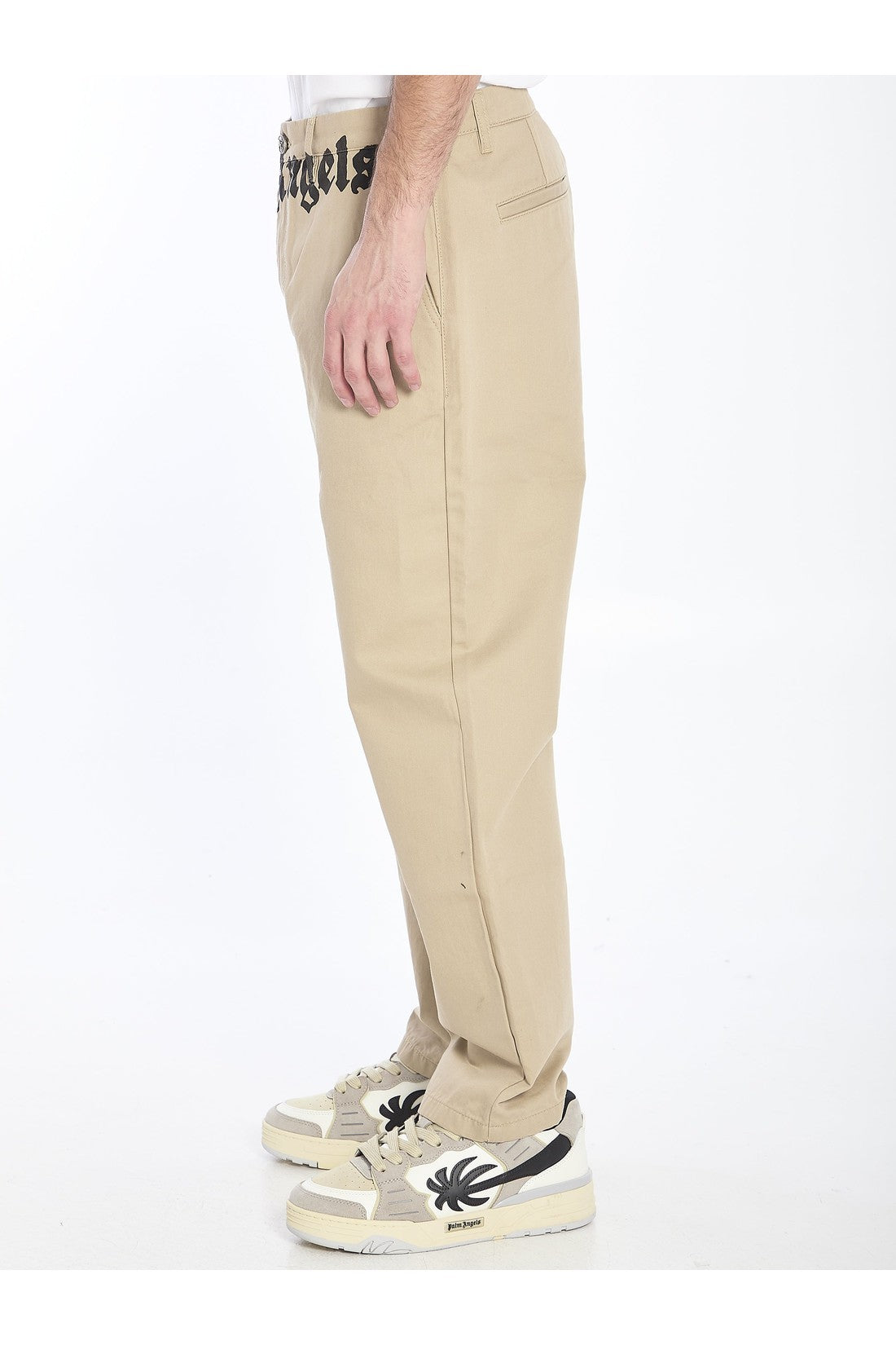 PALM ANGELS-OUTLET-SALE-Chino pants with logo-ARCHIVIST