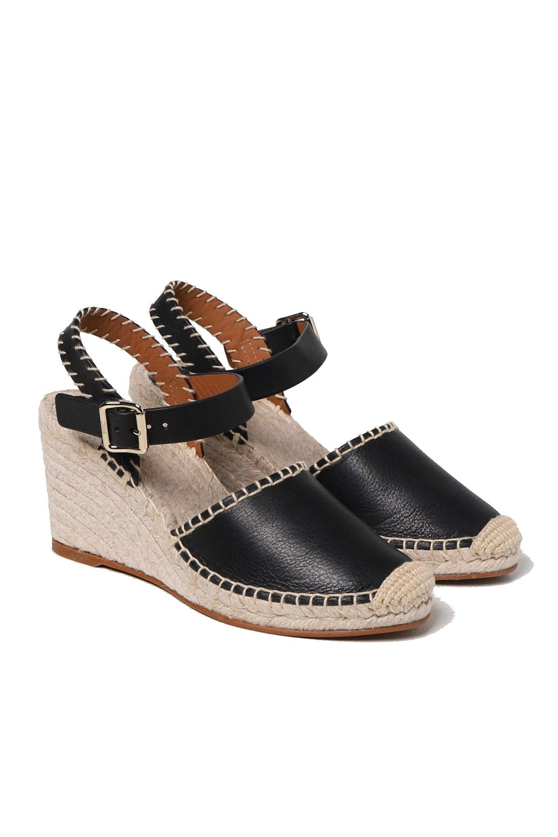 CHLOE'-OUTLET-SALE-Chloe' Leather Wedge Sandals-ARCHIVIST