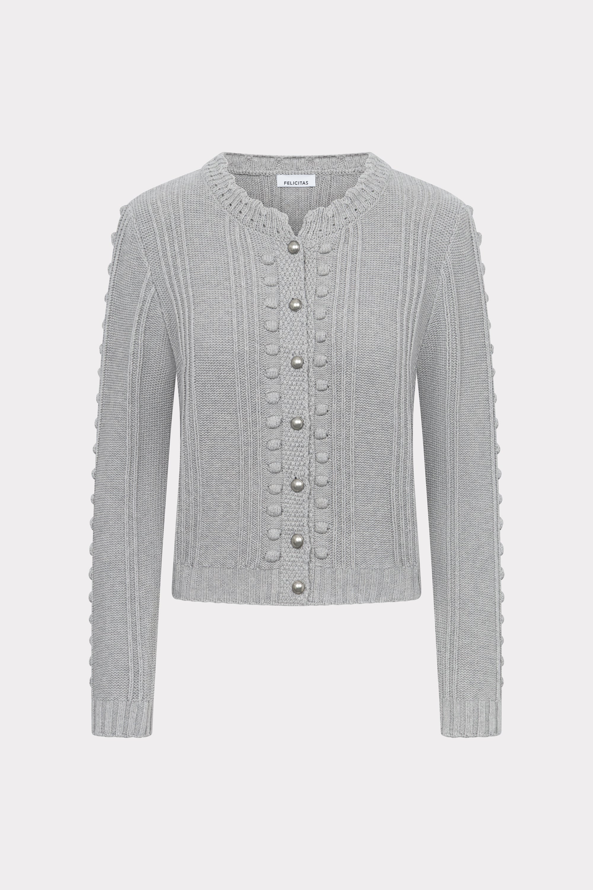 Damen Strickcardigan Claudine-Strick & Pullover-Felicitas-OUTLET-XS-asche-ARCHIVIST-ARCHIVE-SALE