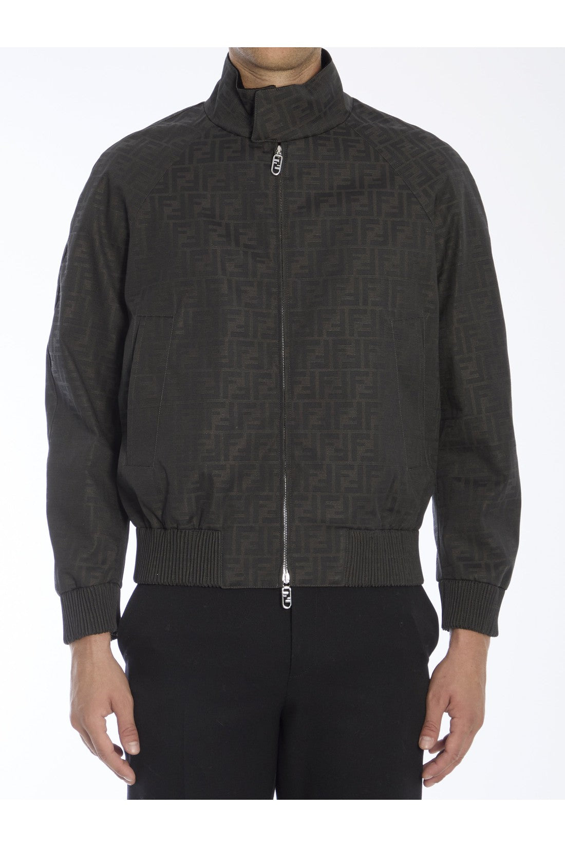 FENDI-OUTLET-SALE-Coated canvas bomber jacket-ARCHIVIST