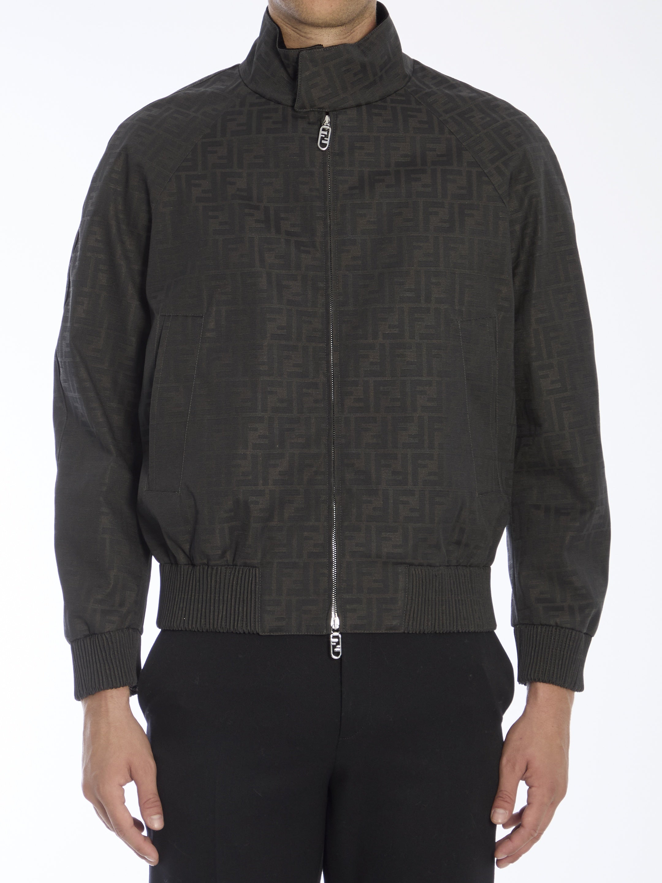 FENDI-OUTLET-SALE-Coated canvas bomber jacket-ARCHIVIST