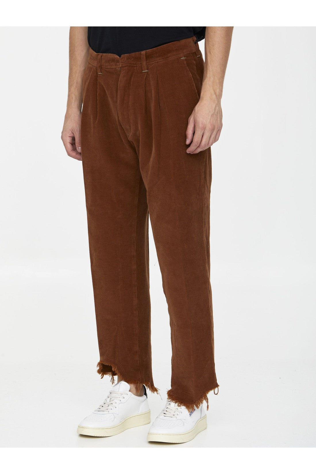 Incotex Red X Facetasm-OUTLET-SALE-Cognac velvet trousers-ARCHIVIST