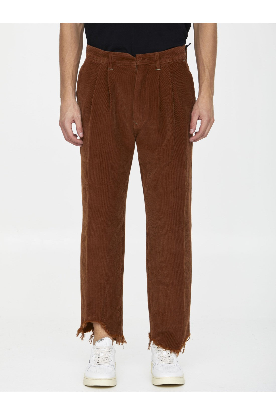 Incotex Red X Facetasm-OUTLET-SALE-Cognac velvet trousers-ARCHIVIST