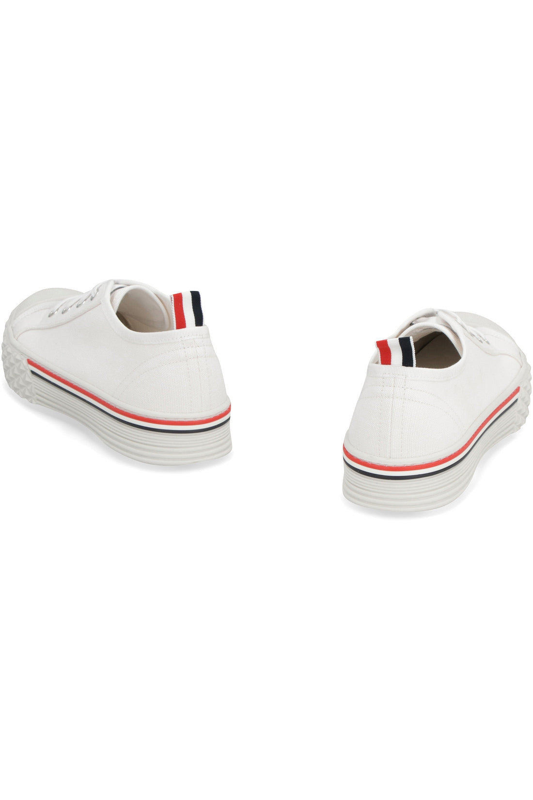Thom Browne-OUTLET-SALE-Collegiate canvas low-top sneakers-ARCHIVIST
