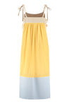 Tory Burch-OUTLET-SALE-Color-block cotton long dress-ARCHIVIST