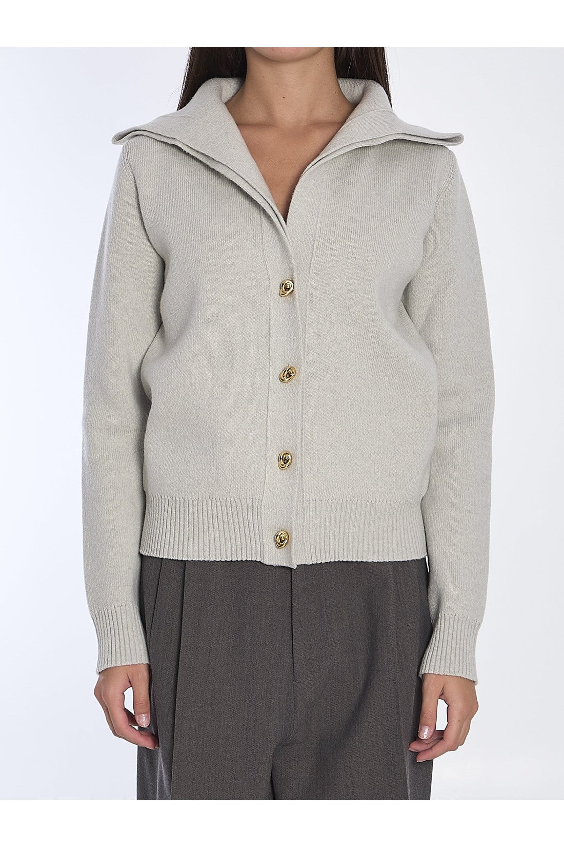 BOTTEGA VENETA-OUTLET-SALE-Compact wool cardigan-ARCHIVIST