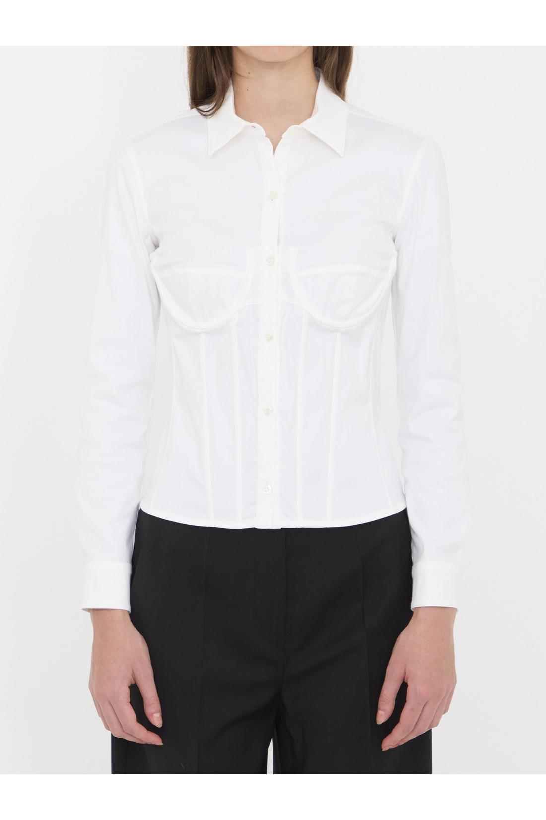 Balenciaga-OUTLET-SALE-Corsedet shirt in stretch poplin-ARCHIVIST