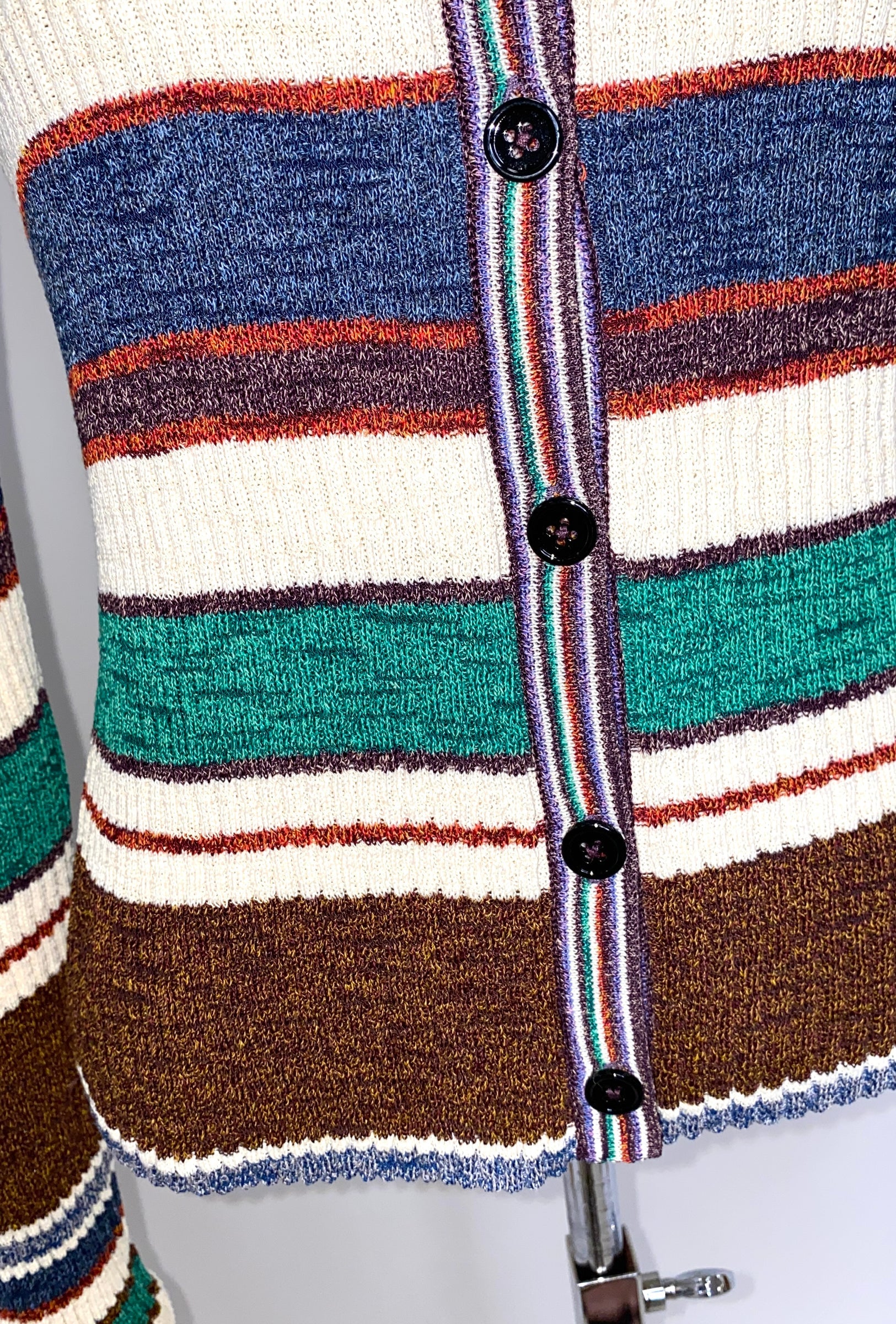 Odeeh-Cotton Linen Crepe Cardigan, Heather Blue-Strick & Pullover-Black-Deal-Outlet-by-ARCHIVIST