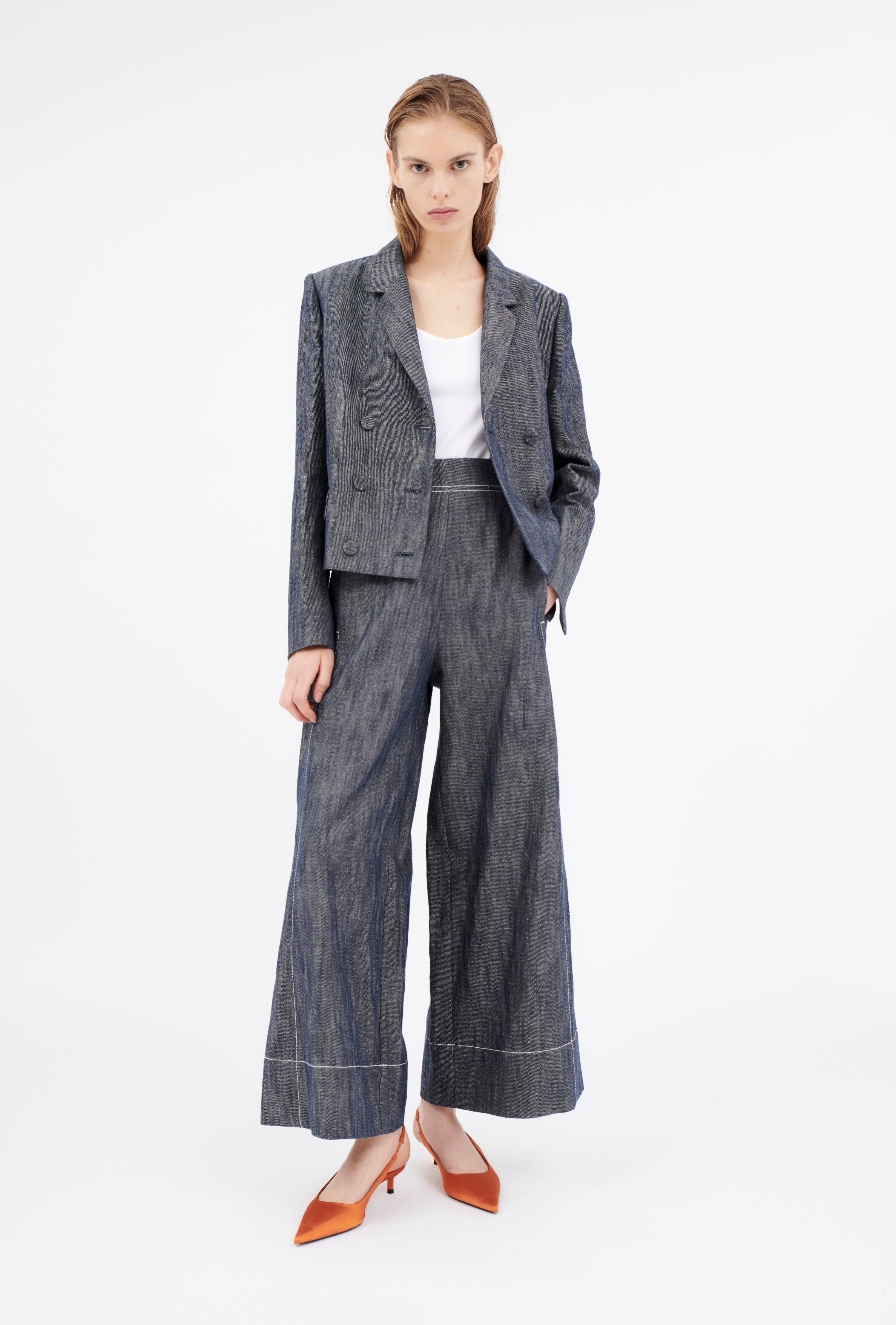 Odeeh-Cotton Linen Denim Jacke, Indigo-Jacken & Mäntel-Black-Deal-Outlet-by-ARCHIVIST