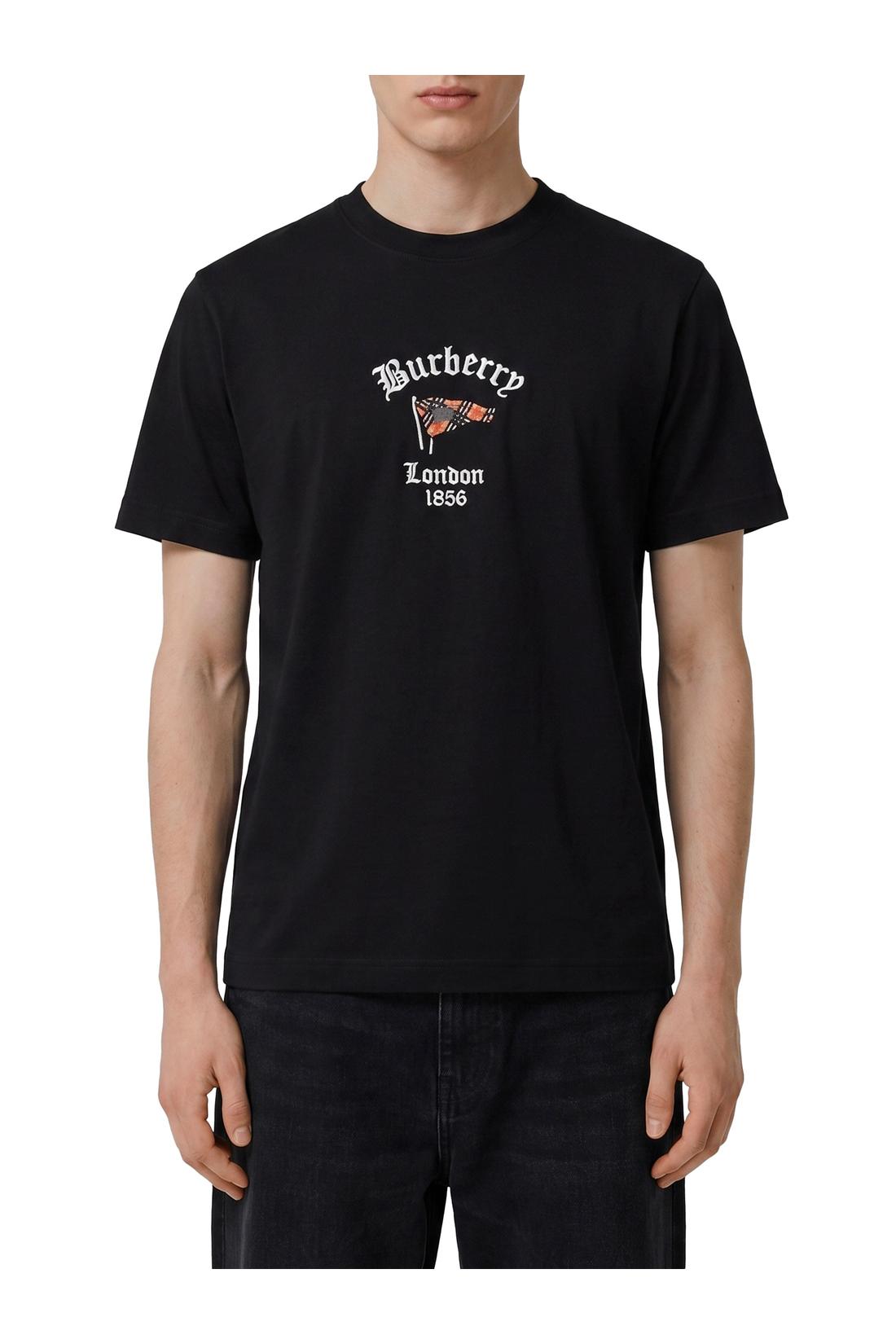 Burberry-OUTLET-SALE-Cotton T-shirt with Check flag-ARCHIVIST